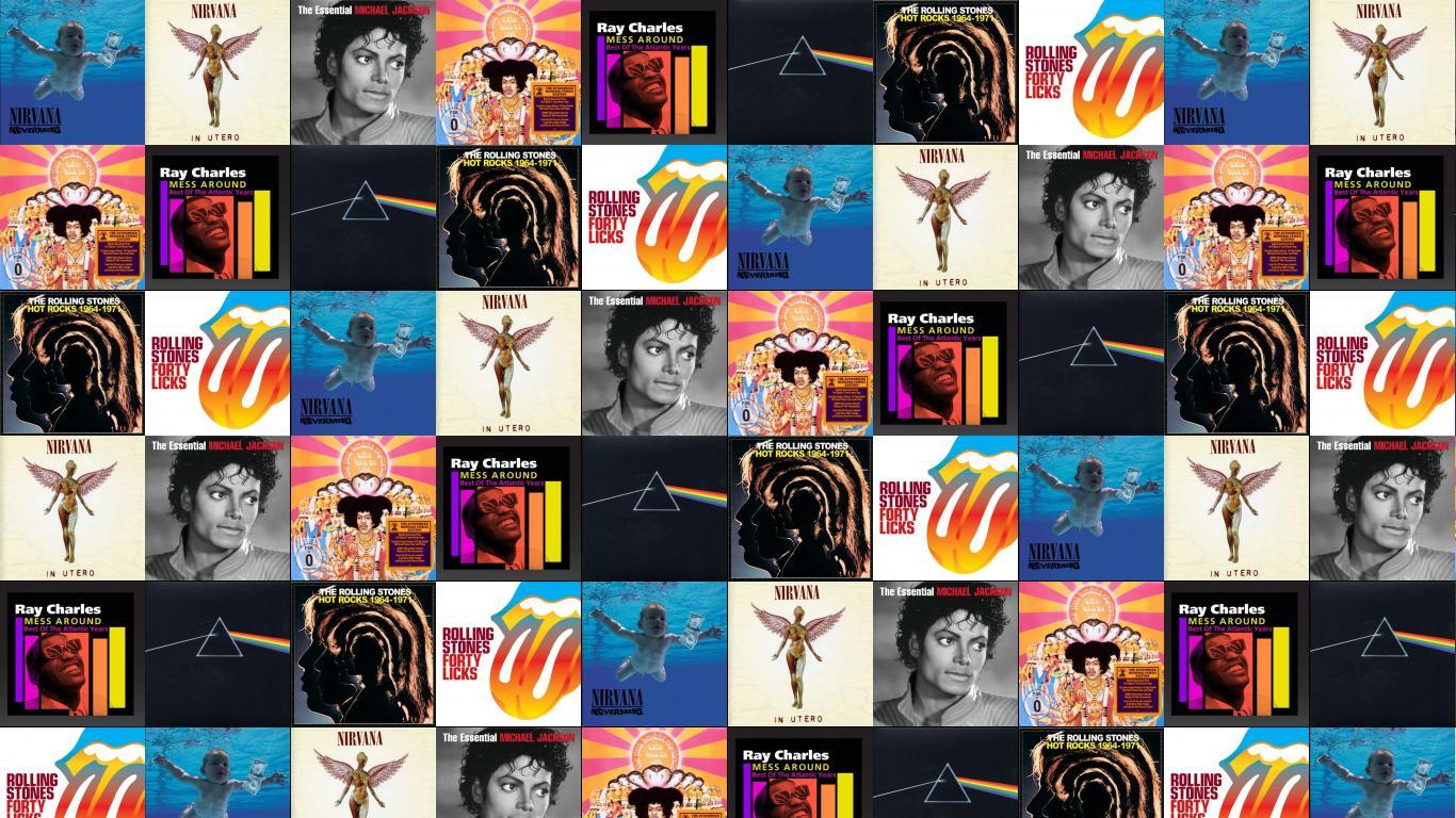 1366x768 Nirvana Nevermind In Utero Michael Jackson Essentials Jimi Wallpaper « Tiled Desktop Wallpaper
