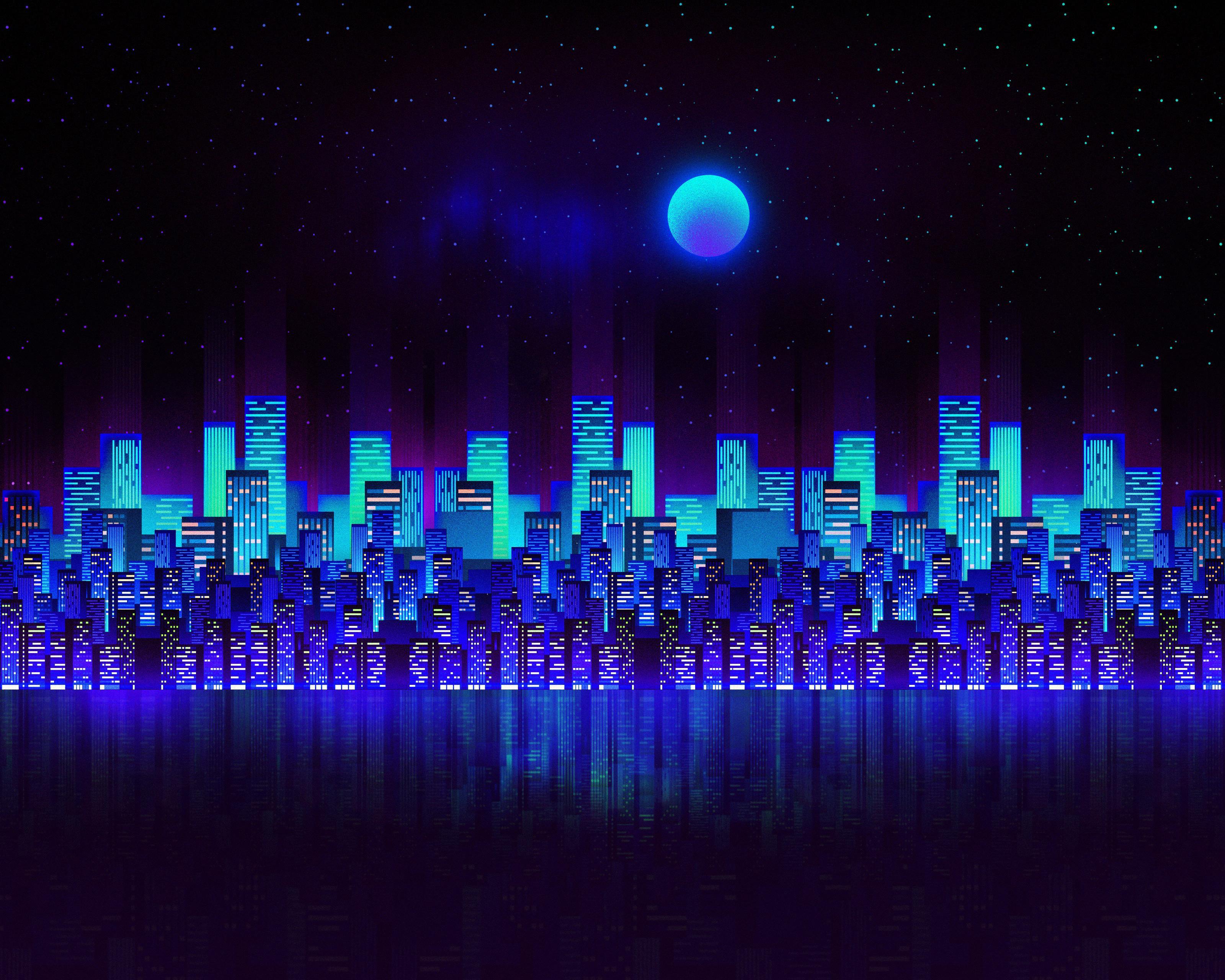 3200x2560 City Blue Wallpaper, HD City Blue Background
