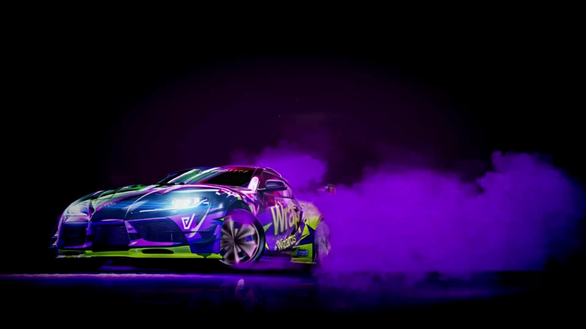 1920x1080 Purple Toyota Supra Neon Drift Live