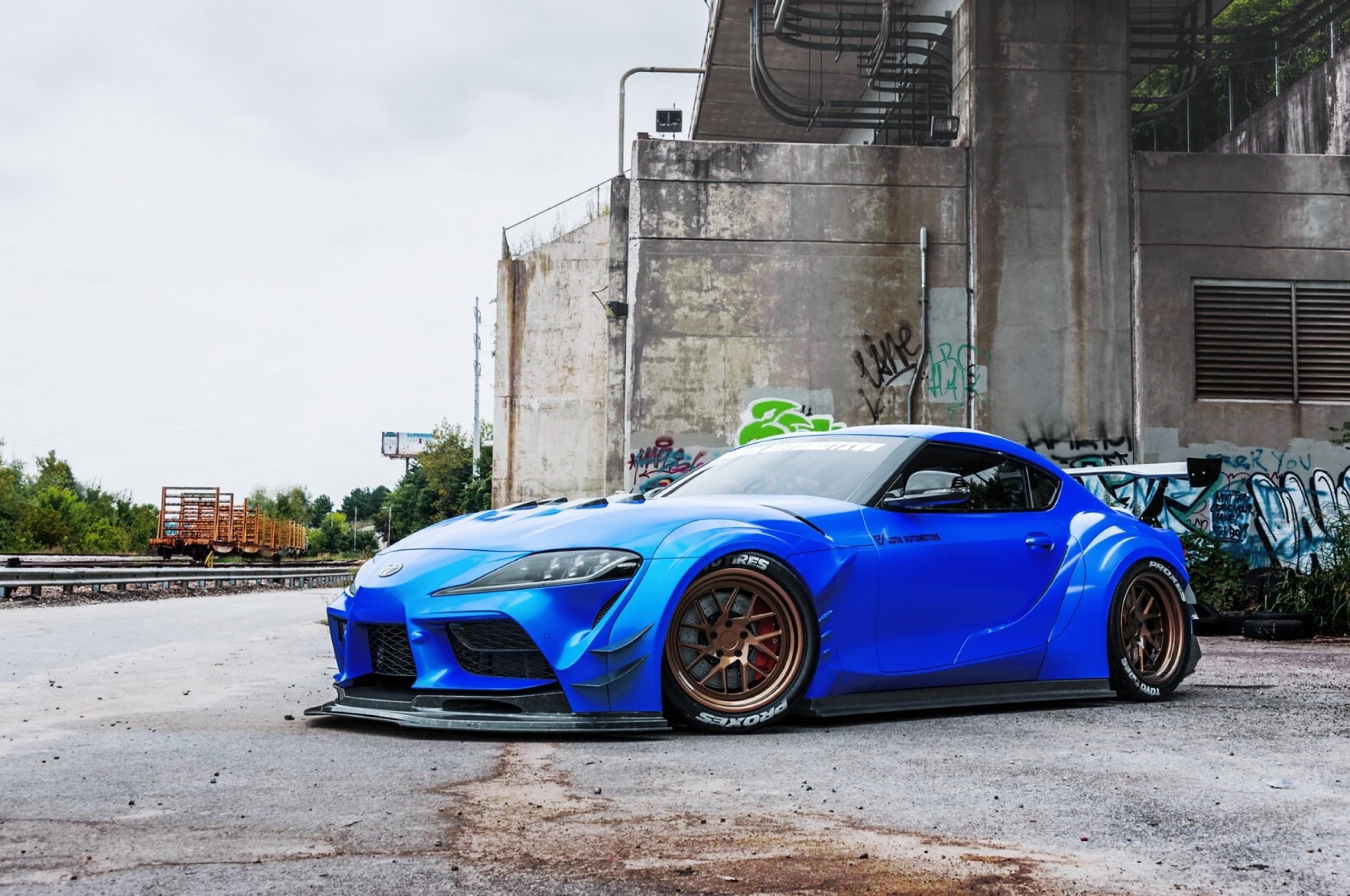 2560x1700 Download 2560x1700 Toyota Supra, Racing Cars, Blue, Side View Wallpaper for Chromebook Pixel