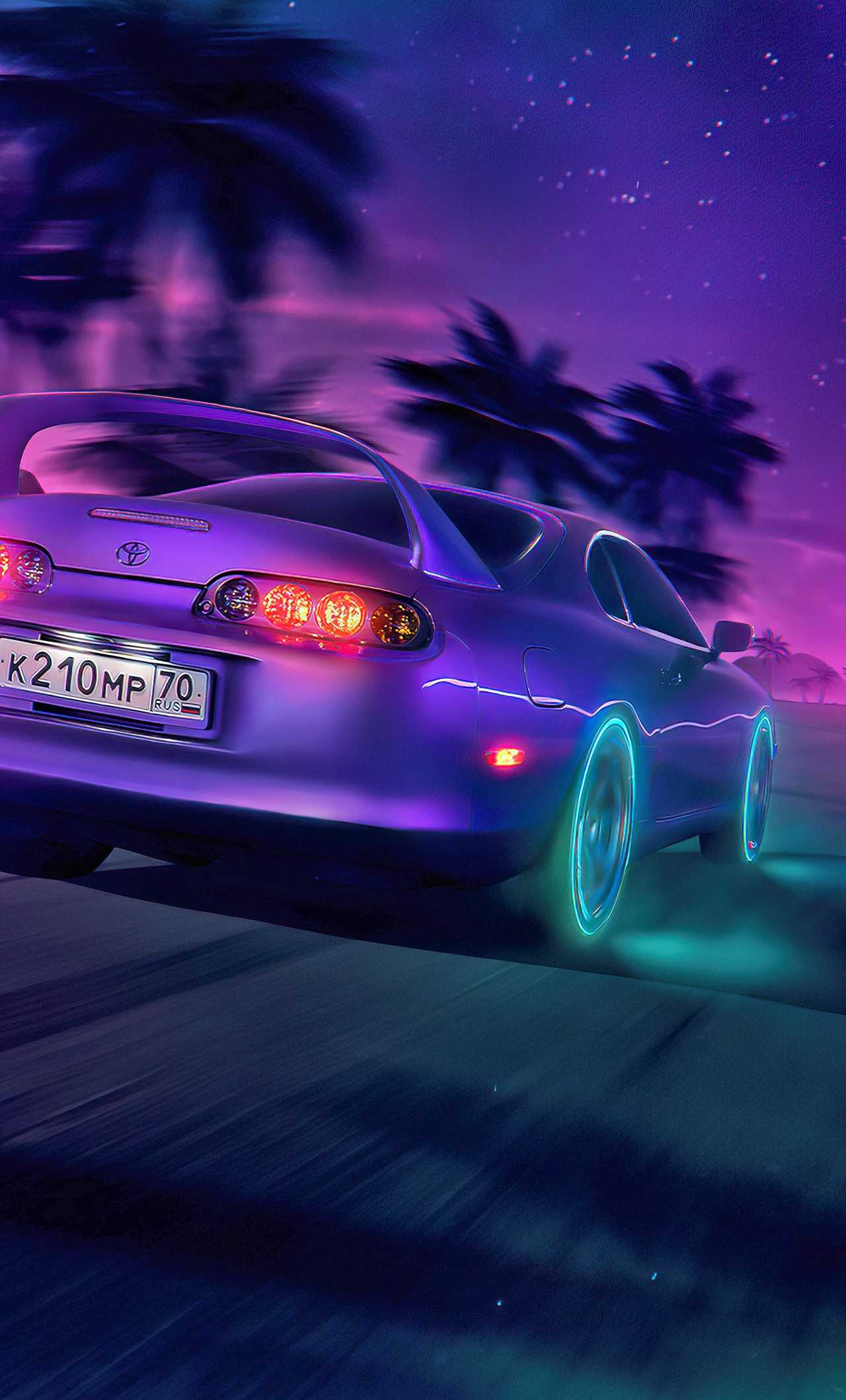 1280x2120 Retro Supra Wallpaper