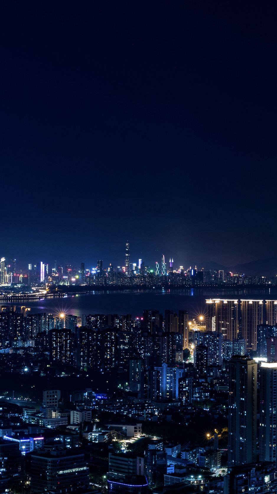 938x1668 Download Wallpaper 938x1668 Night City, City Lights, Metropolis, Night Iphone 8 7 6s 6 For Parallax HD Background