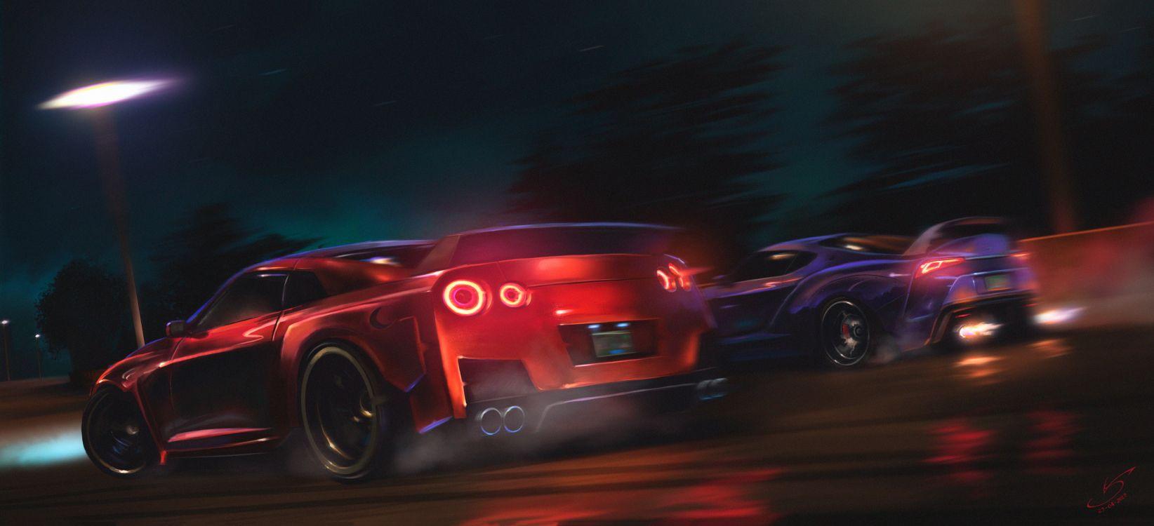 1644x750 Wallpaper Nissan gt r, A90 Supra, 2020 Toyota Supra, Sports Car, Cars, Background Free Image