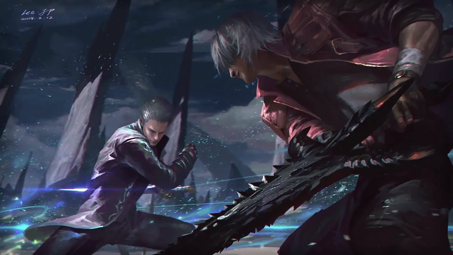 1920x1080 Vergil vs Dante / Devil May Cry / DmC Game 4K Quality Desktop Wallpaper