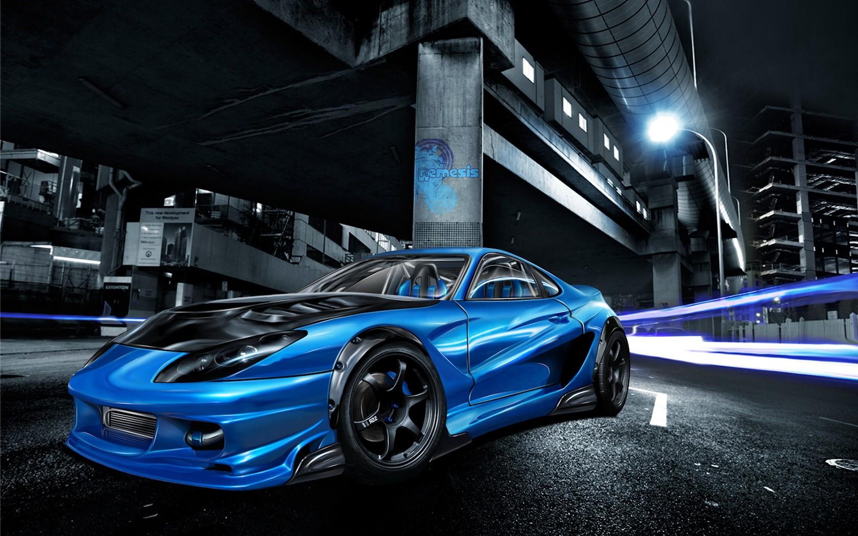 1680x1050 Blue Toyota Supra Wide