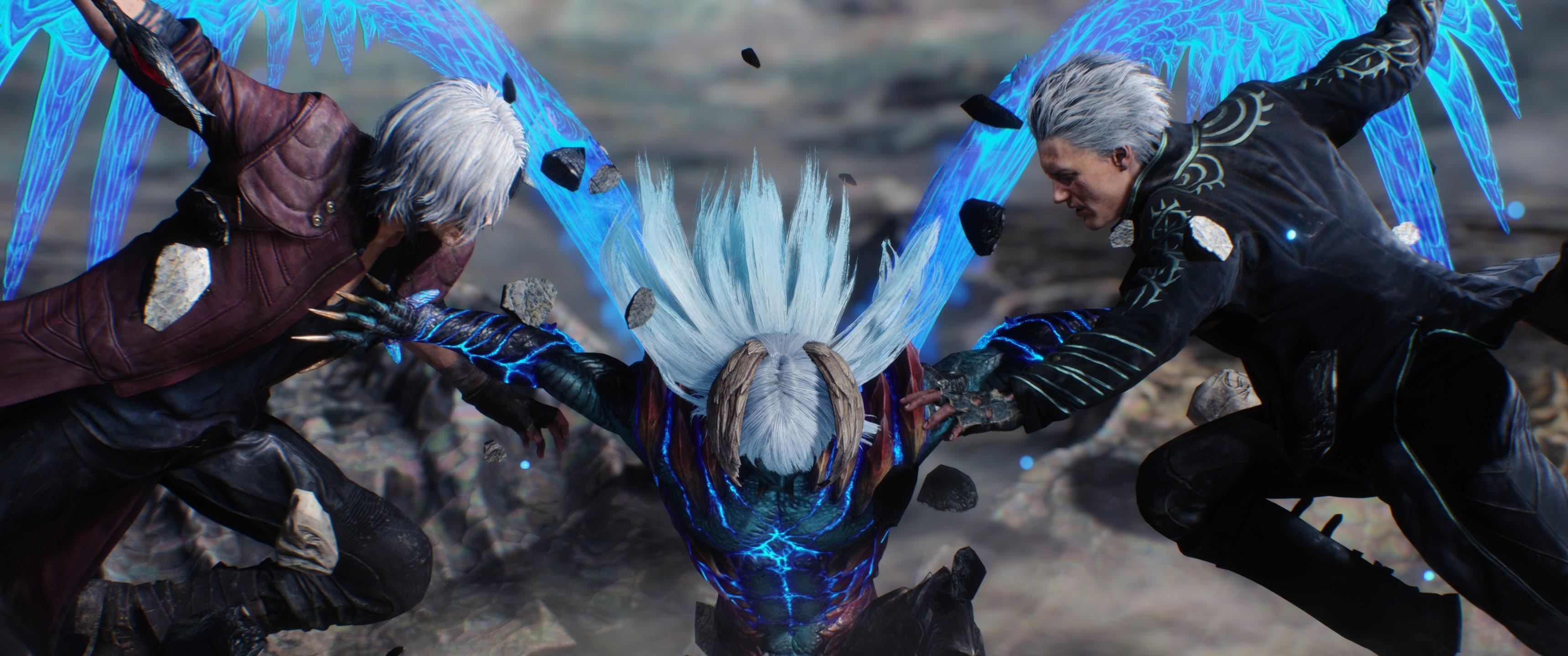 3440x1440 Devil May Cry 5 Nero Devil Trigger Dante Vergil PC DeskK Wallpaper free Download