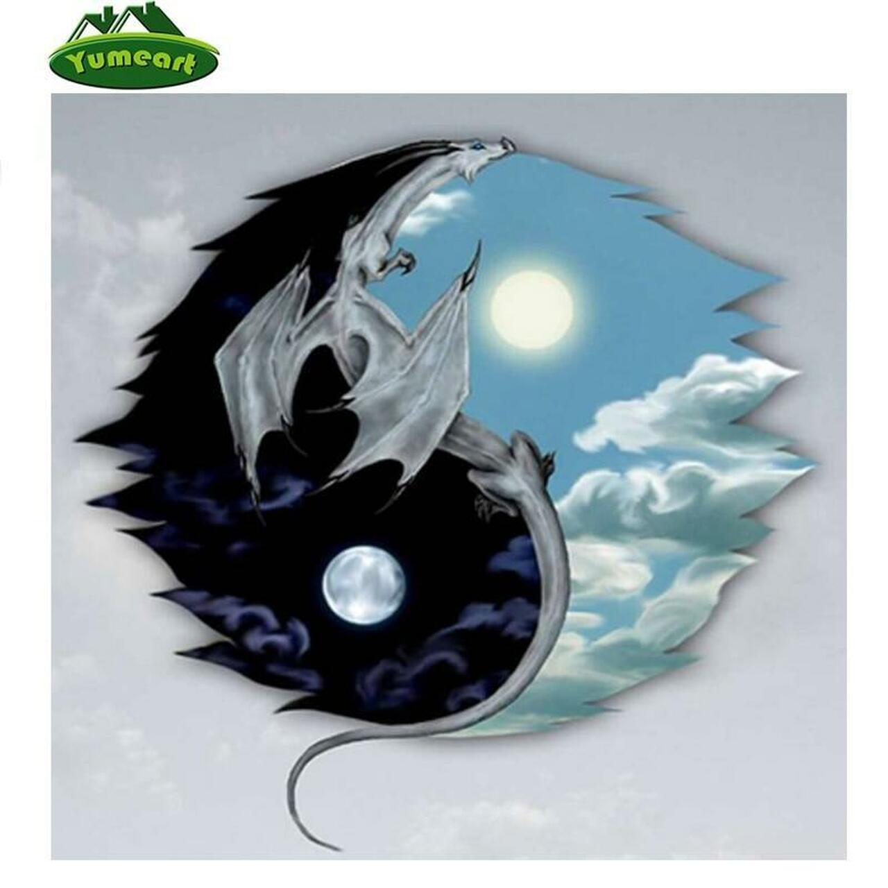 1280x1280 5D Diamond Painting Yin Yang Dragon Kit