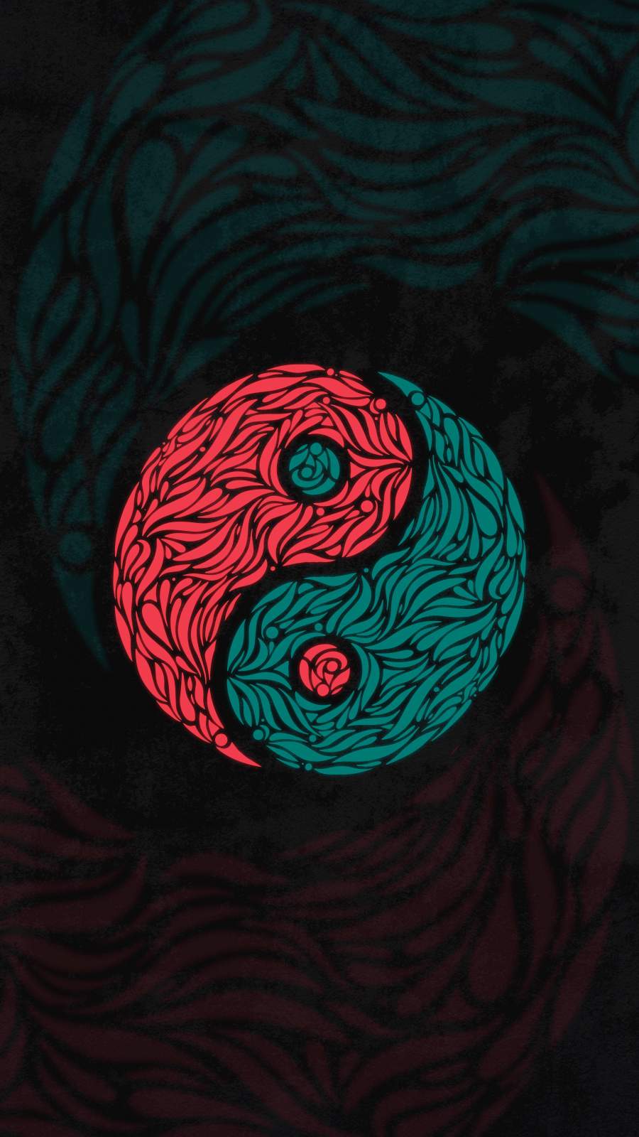 900x1600 Red Yin Yang iPhone HD Wallpaper