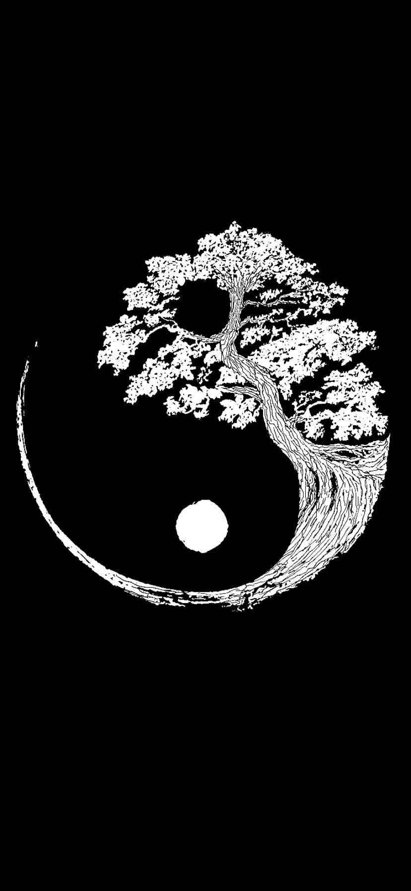 828x1792 Yin Yang Wallpaper