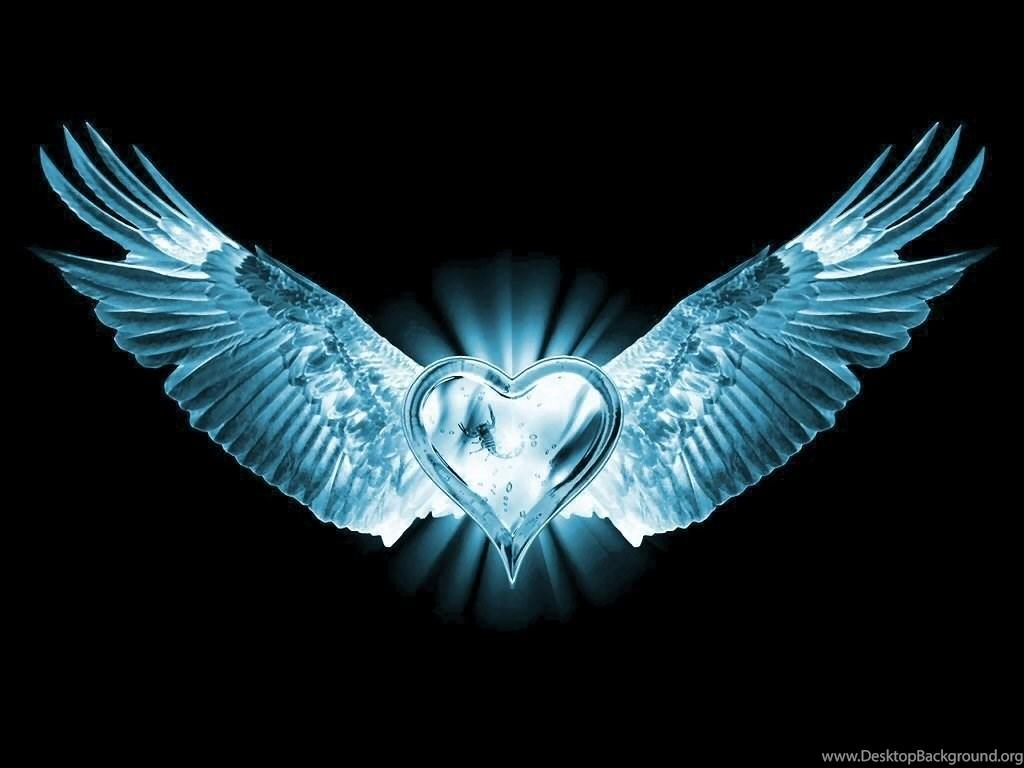 1024x768 Heart With Wings Wallpaper Further Pink Heart With Wings Together. Desktop Background