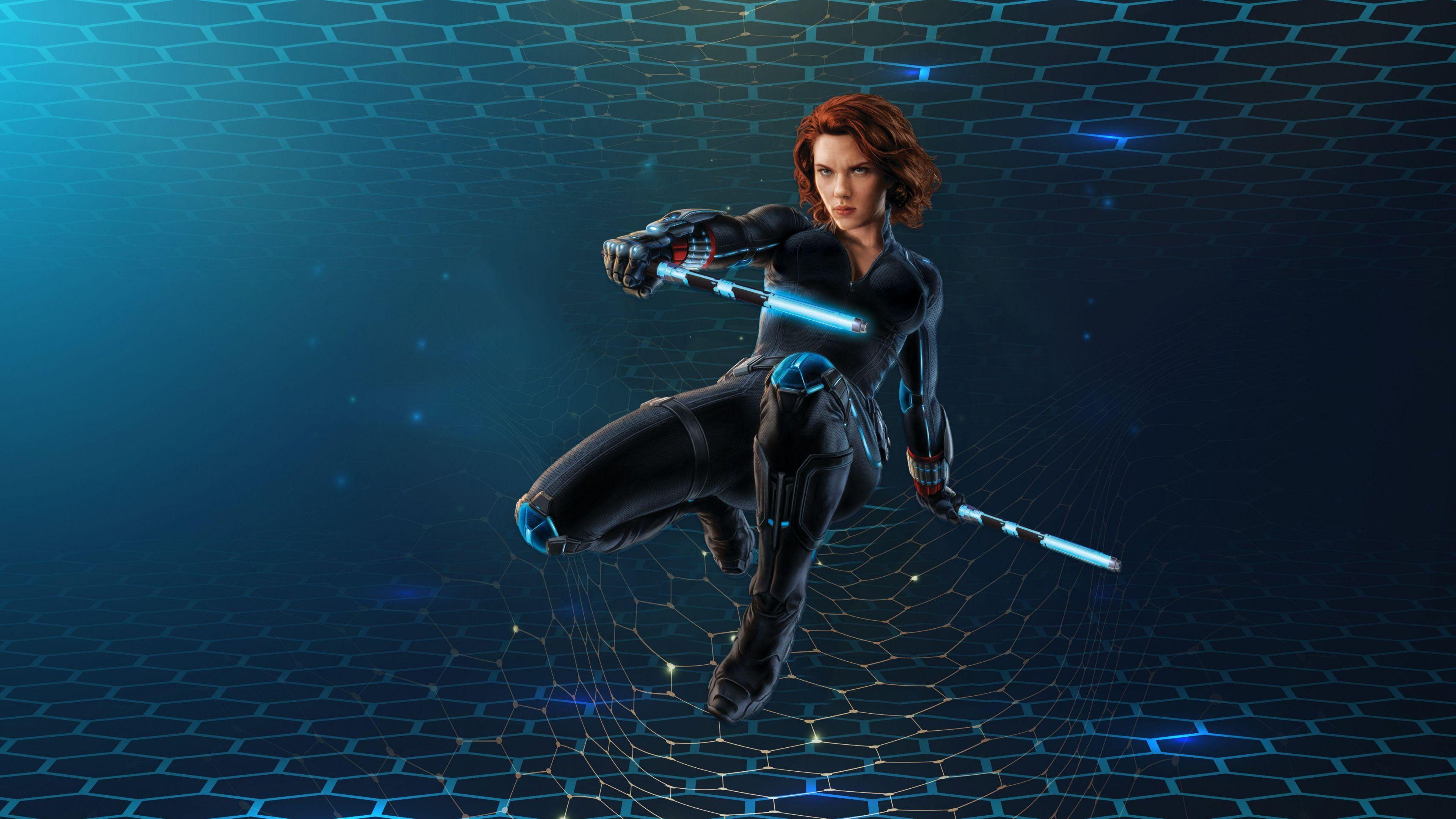 3840x2160 Black Widow 3D Desktop HD Wallpaper