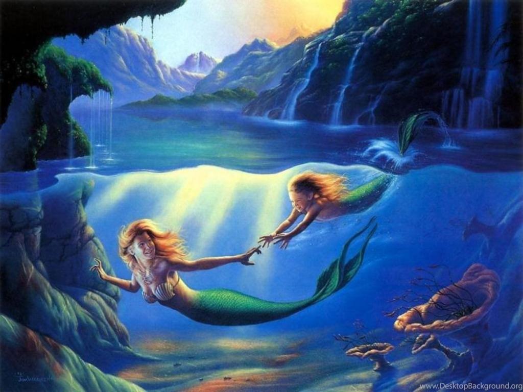 1024x768 Real Mermaid Wallpaper Desktop Background