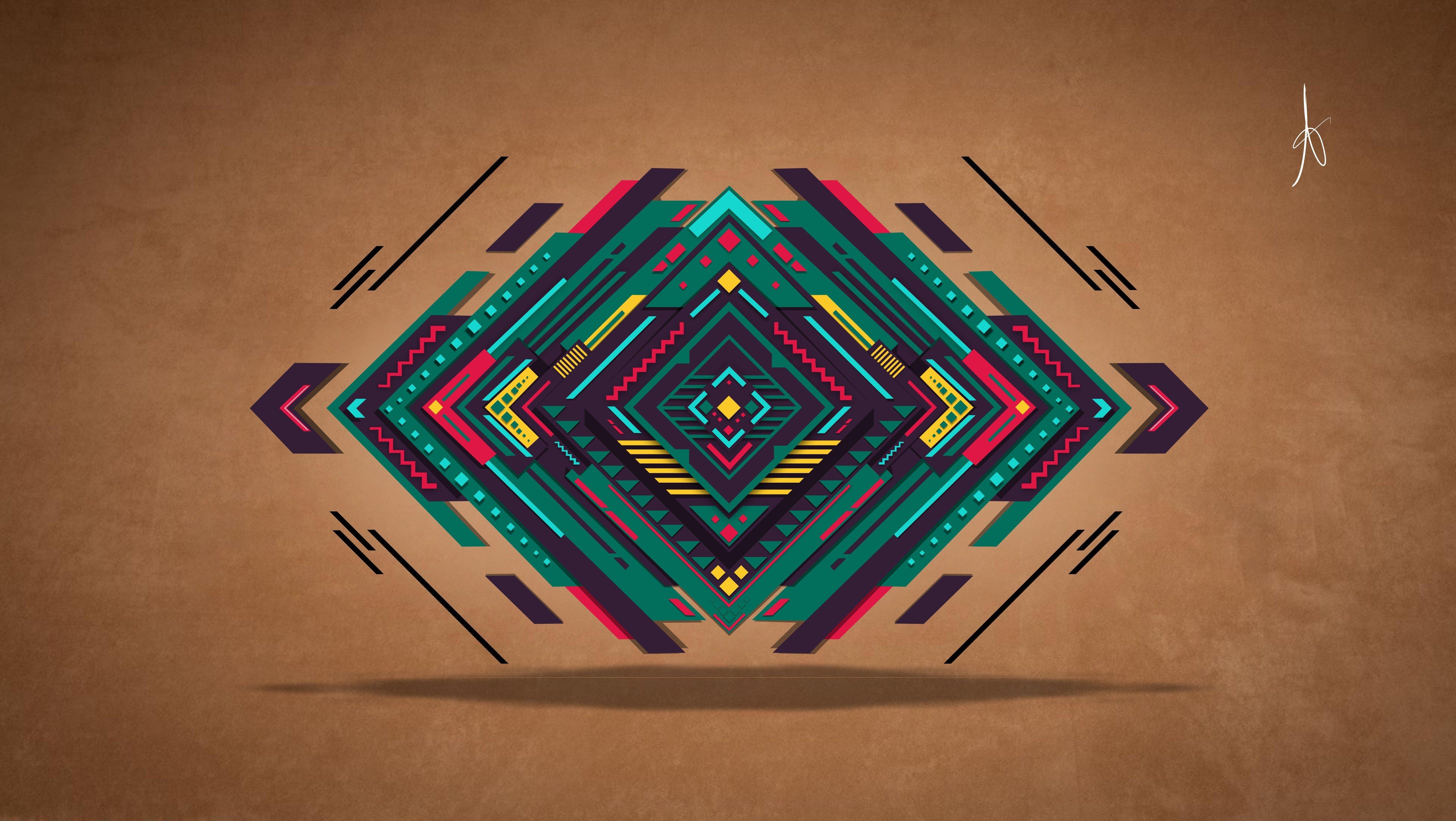 5016x2827 abstract, Digital art, Vector, Triangle, Colorful, Graphic design, Geometry HD Wallpaper / Desktop and Mobile Image & Photo