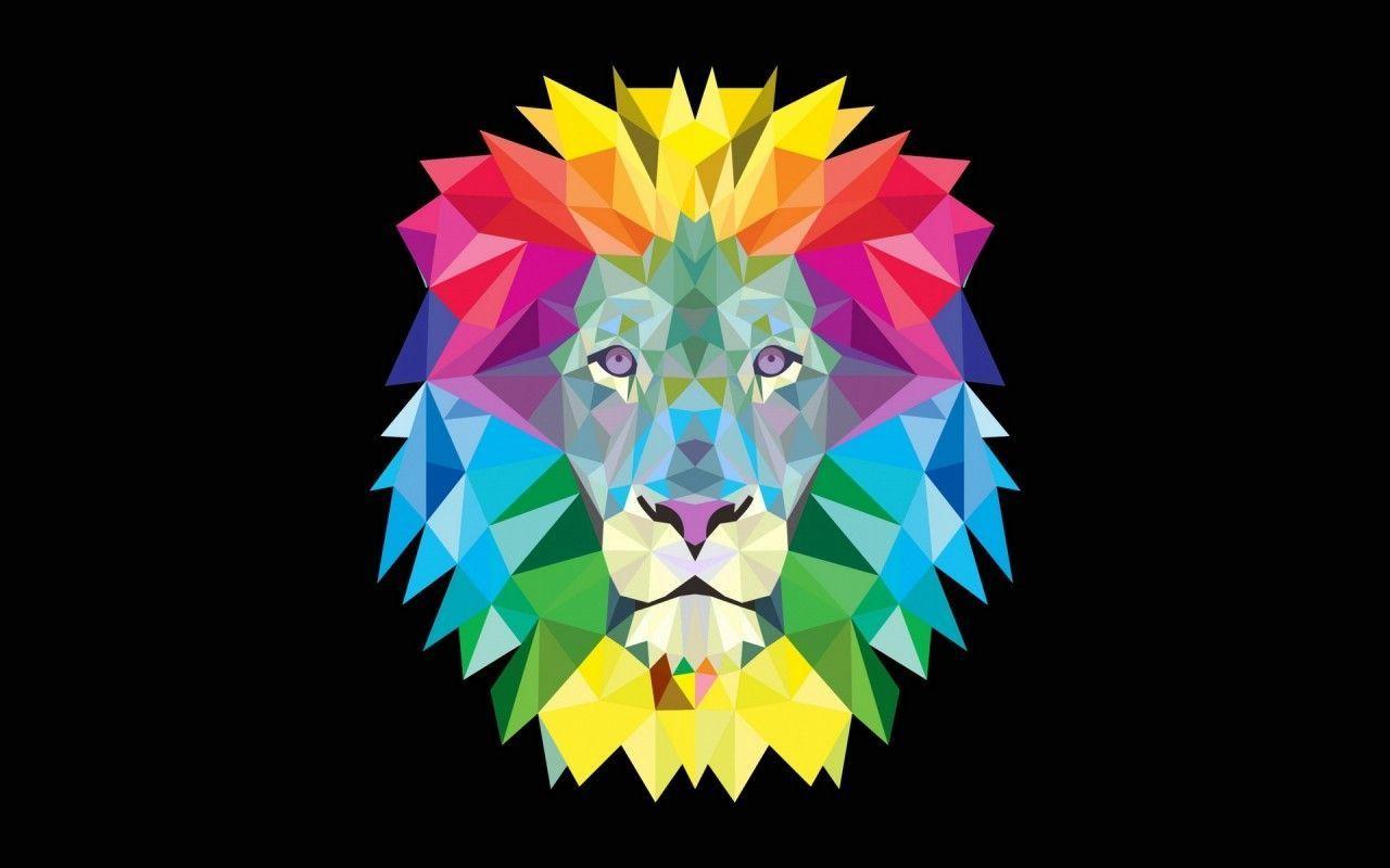 1280x800 Lion Geometric Art Wallpaper