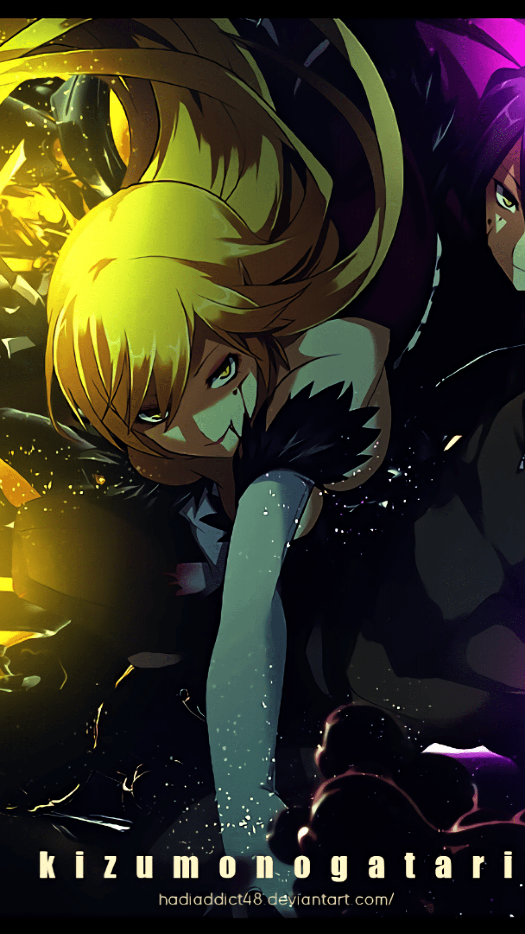 1080x1920 Download 1080x1920 Kizumonogatari, Koyomi Araragi, Shinobu Oshino Wallpaper for iPhone iPhone 7 Plus, iPhone 6+, Sony Xperia Z, HTC One