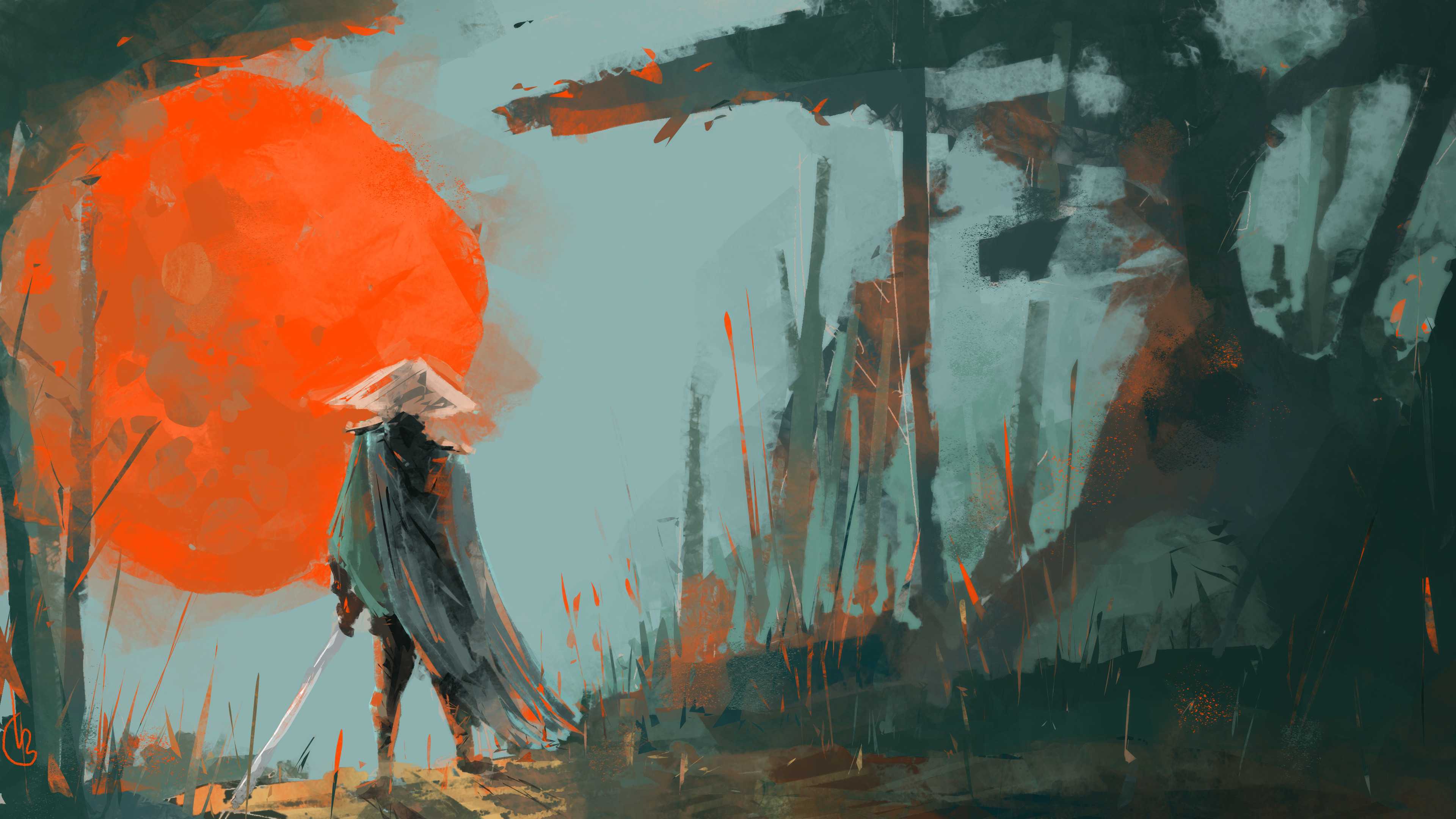 3840x2160 Samurai Wallpaper Desktop