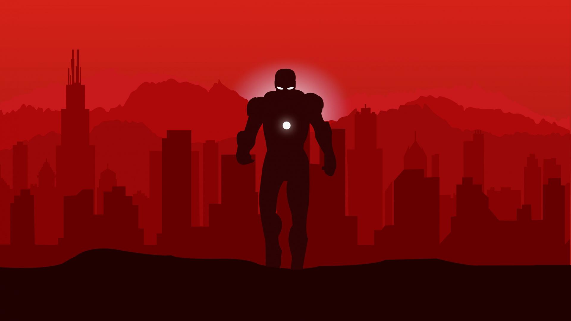 1920x1080 Download Marvel Heroes, Iron man, superhero, minimalist wallpaper, 1920x Full HD, HDTV, FHD, 1080p