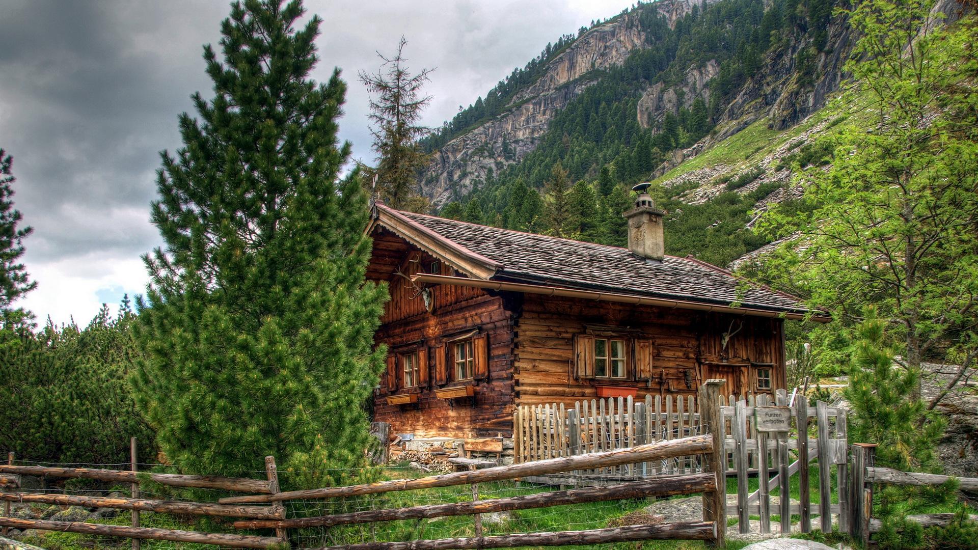 1920x1080 Log Cabin Wallpaper