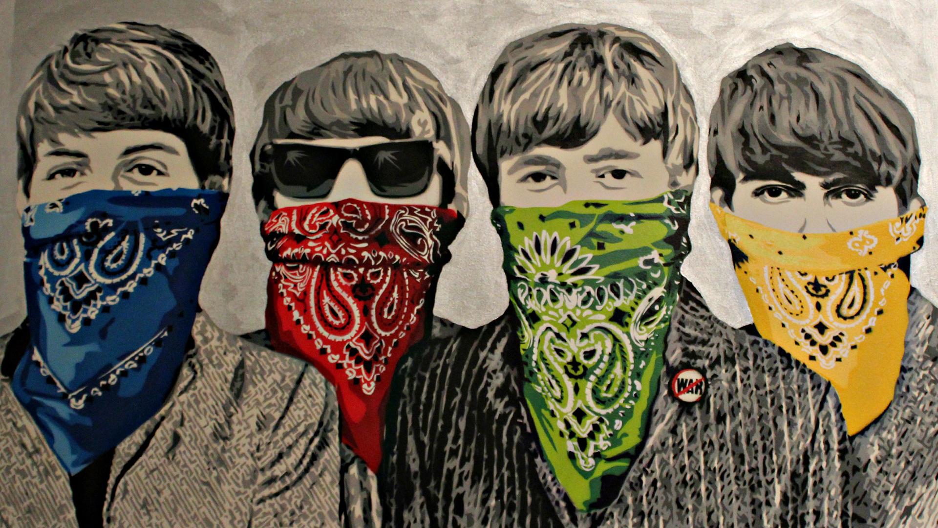 1920x1080 banksy, The, Beatles, Bandanna, Graffiti, Band, Group Wallpaper HD / Desktop and Mobile Background