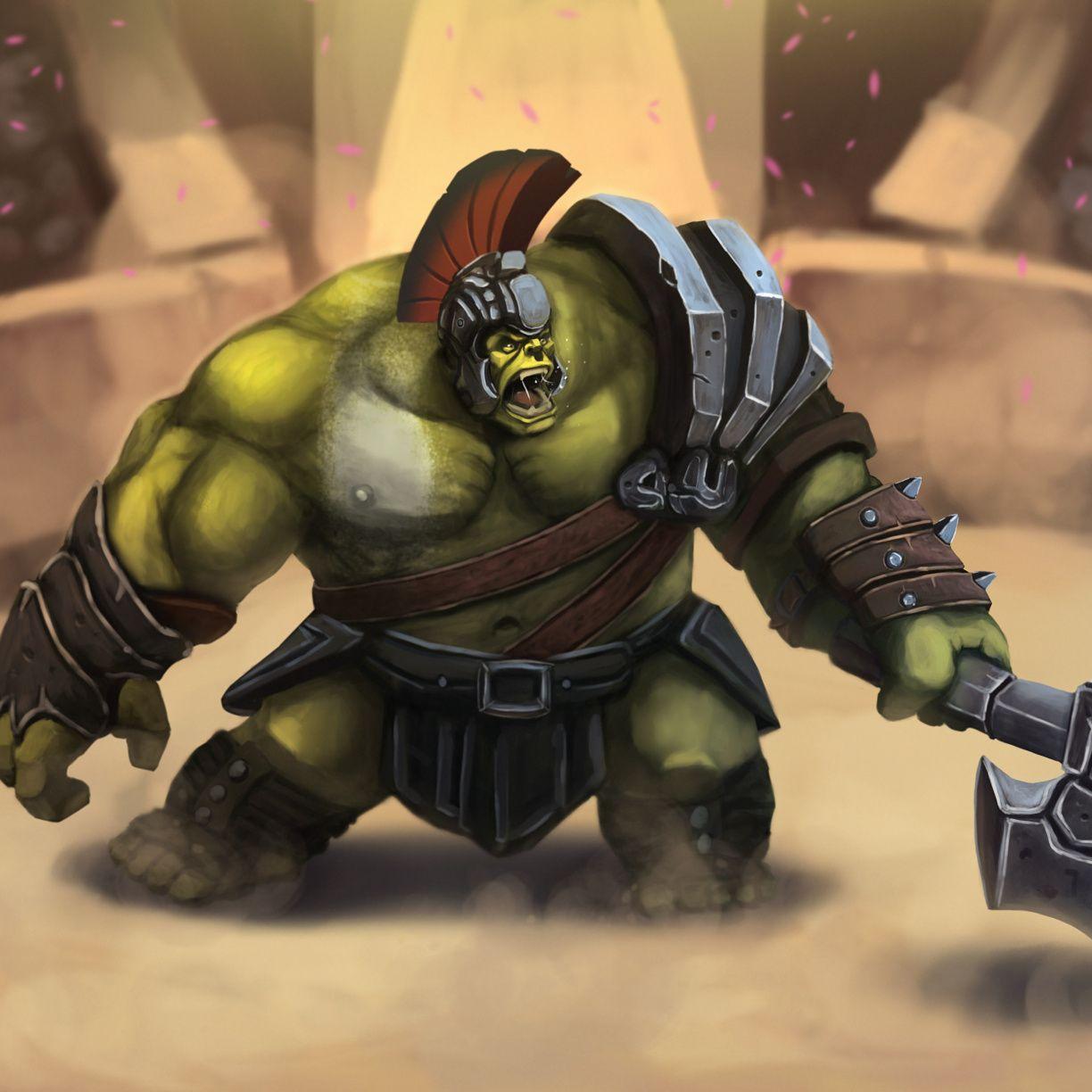 1224x1224 The Hulk, a gladiator, superhero, artwork wallpaper, 3373x HD