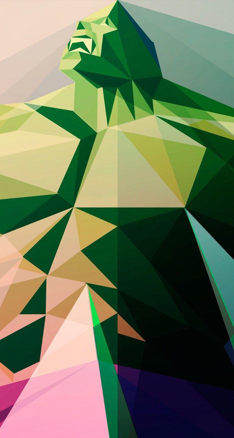 744x1392 hulk #artwork #wallpaper #iphone #geometric. Graphic design