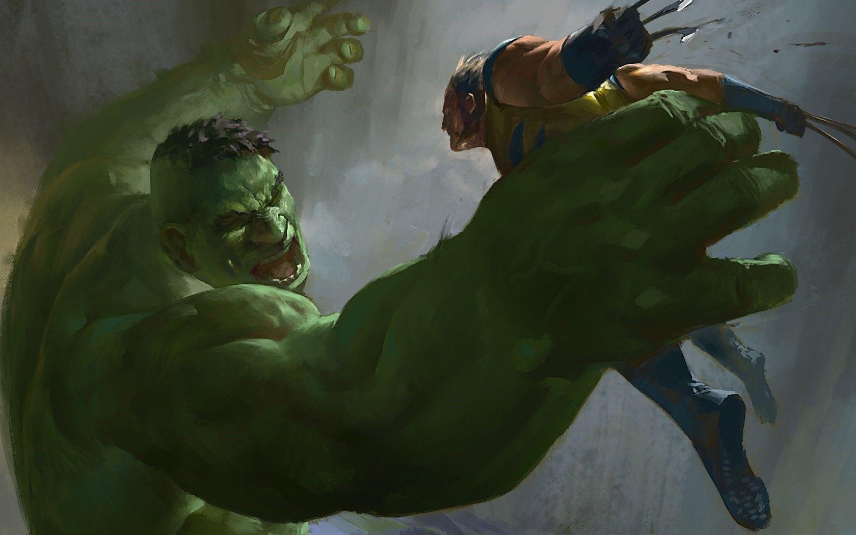 1680x1050 Hulk, Wolverine, X Men, Marvel Comics, Art Wallpaper And Background