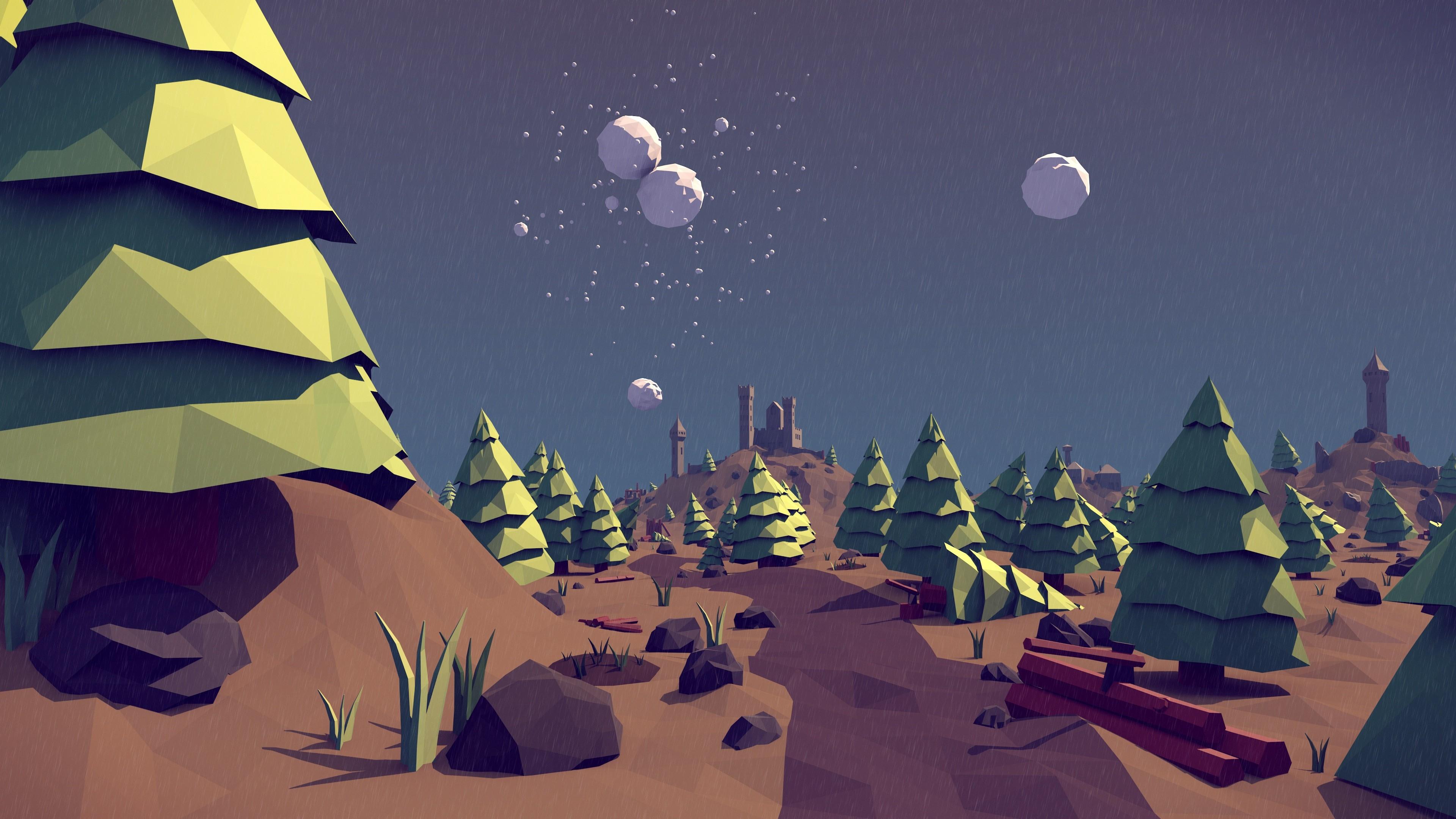 3840x2160 Low Poly Polygon Art High Resolution 4K Widescreen Wallpaper Retina