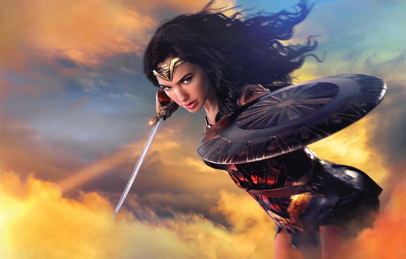1332x850 Wallpaper Girl, Action, Fantasy, Wonder Woman, Hot, Beautiful, Warrior, Female, Eyes, year, Woman, EXCLUSIVE, DC Comics, Face, Movie, Film image for desktop, section фильмы