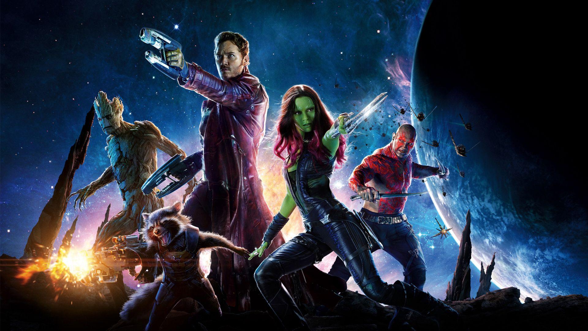 1920x1080 Wallpaper Guardians of the Galaxy Vol Gamora, raccoon, Zoe Saldaña, best movies, Movies