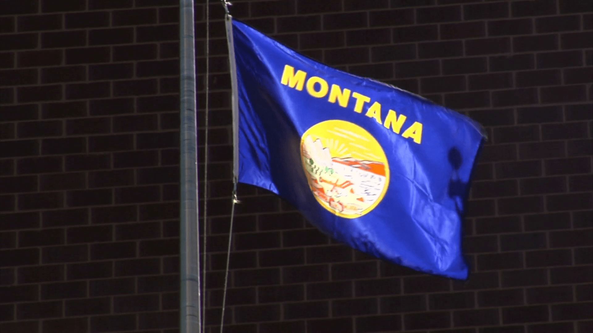 1920x1080 Montana Flag Waving Gently In The Breeze Stock Video Footage