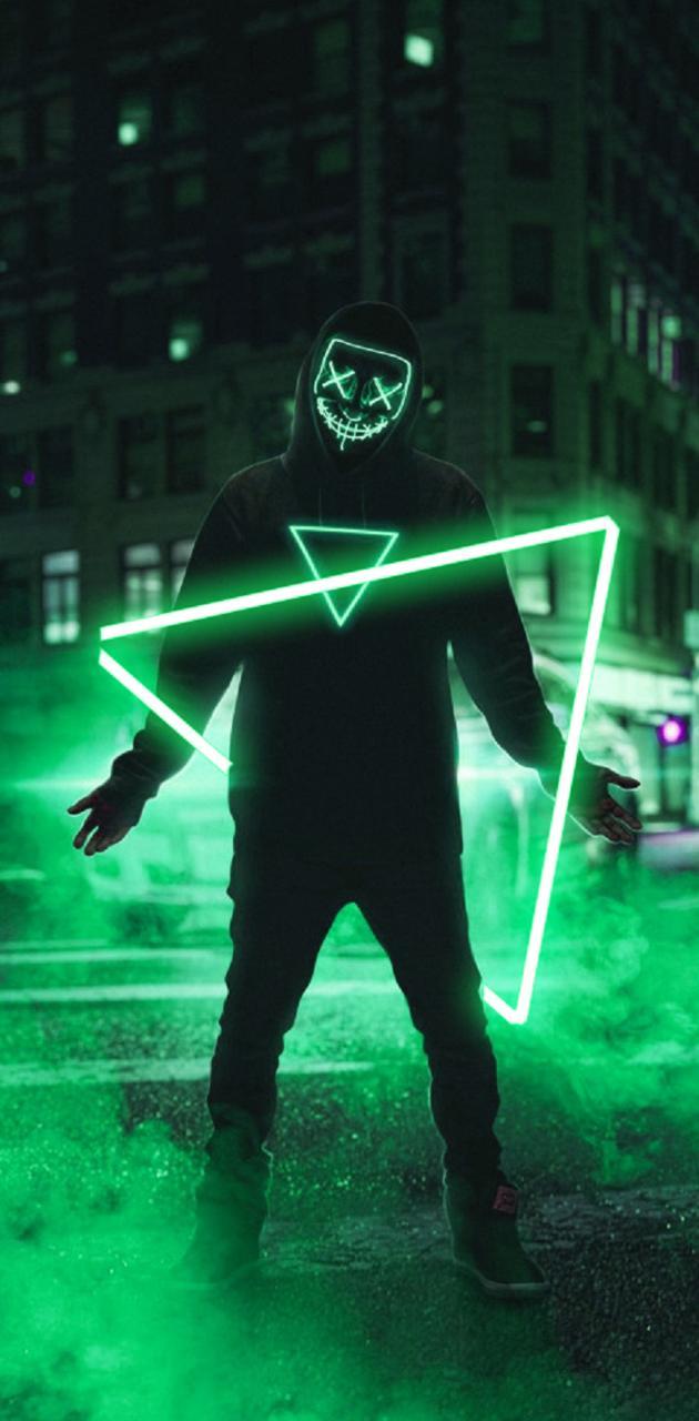 630x1280 Neon Mask 4K Smoke wallpaper