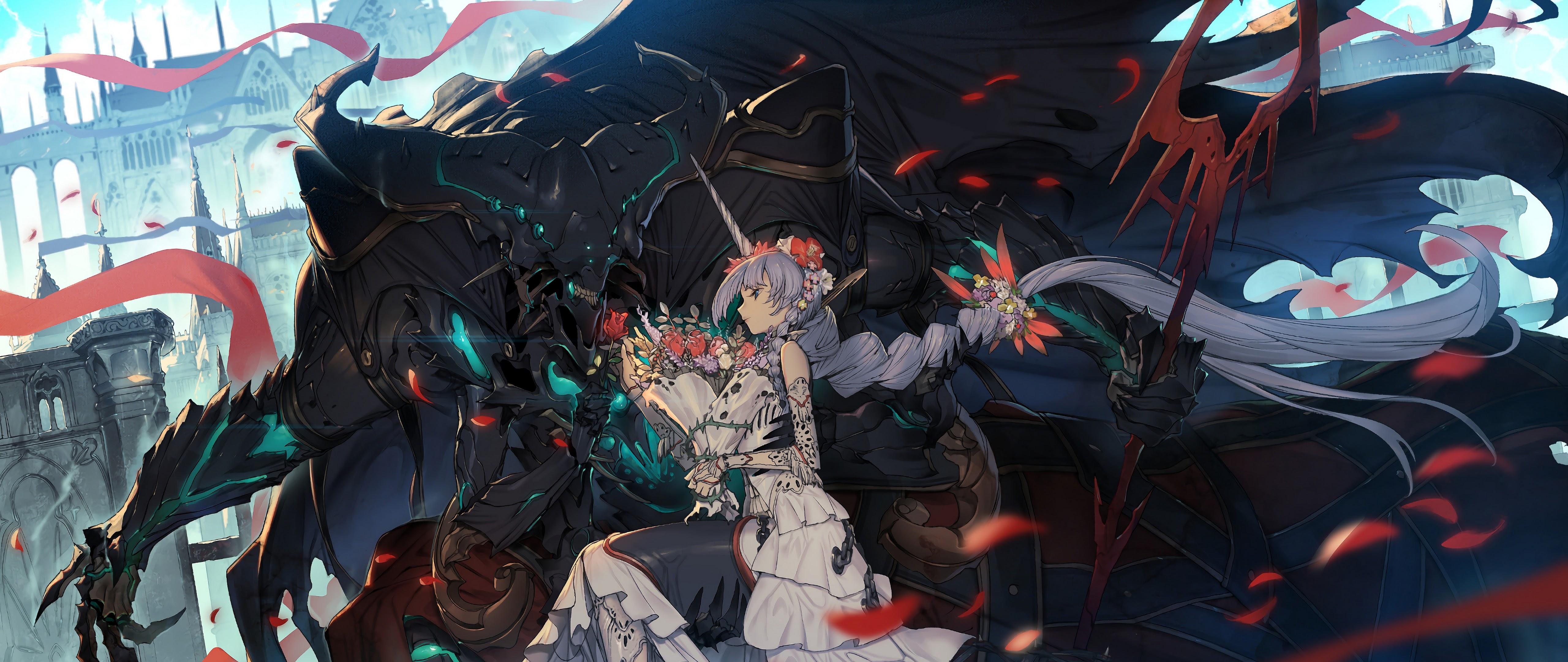 5120x2160 Anime Fantasy Girl 4K Wallpaper