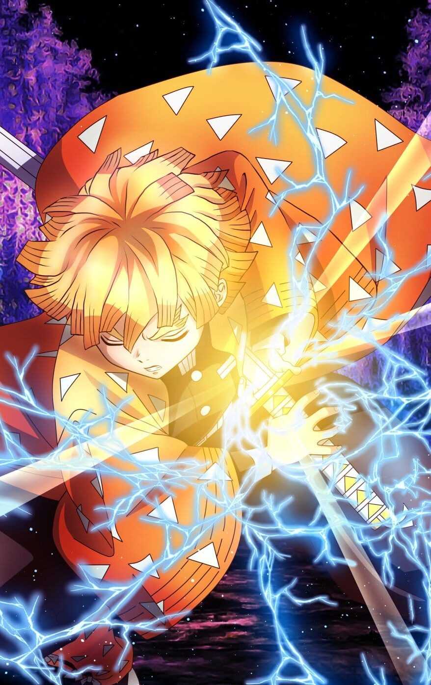 878x1396 Zenitsu Wallpaper
