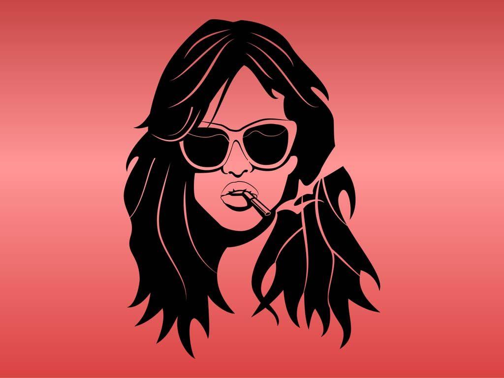 1024x768 Girl Vector Wallpaper