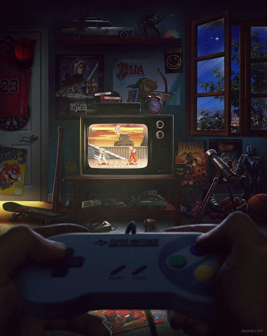 1063x1339 Retro Room Wallpaper