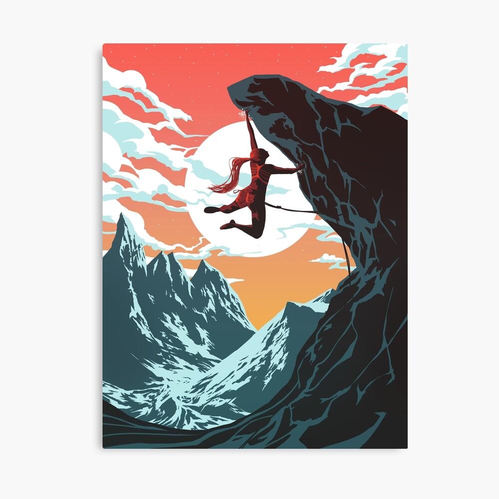 1000x1000 Climbing Girl Vector Art Poster