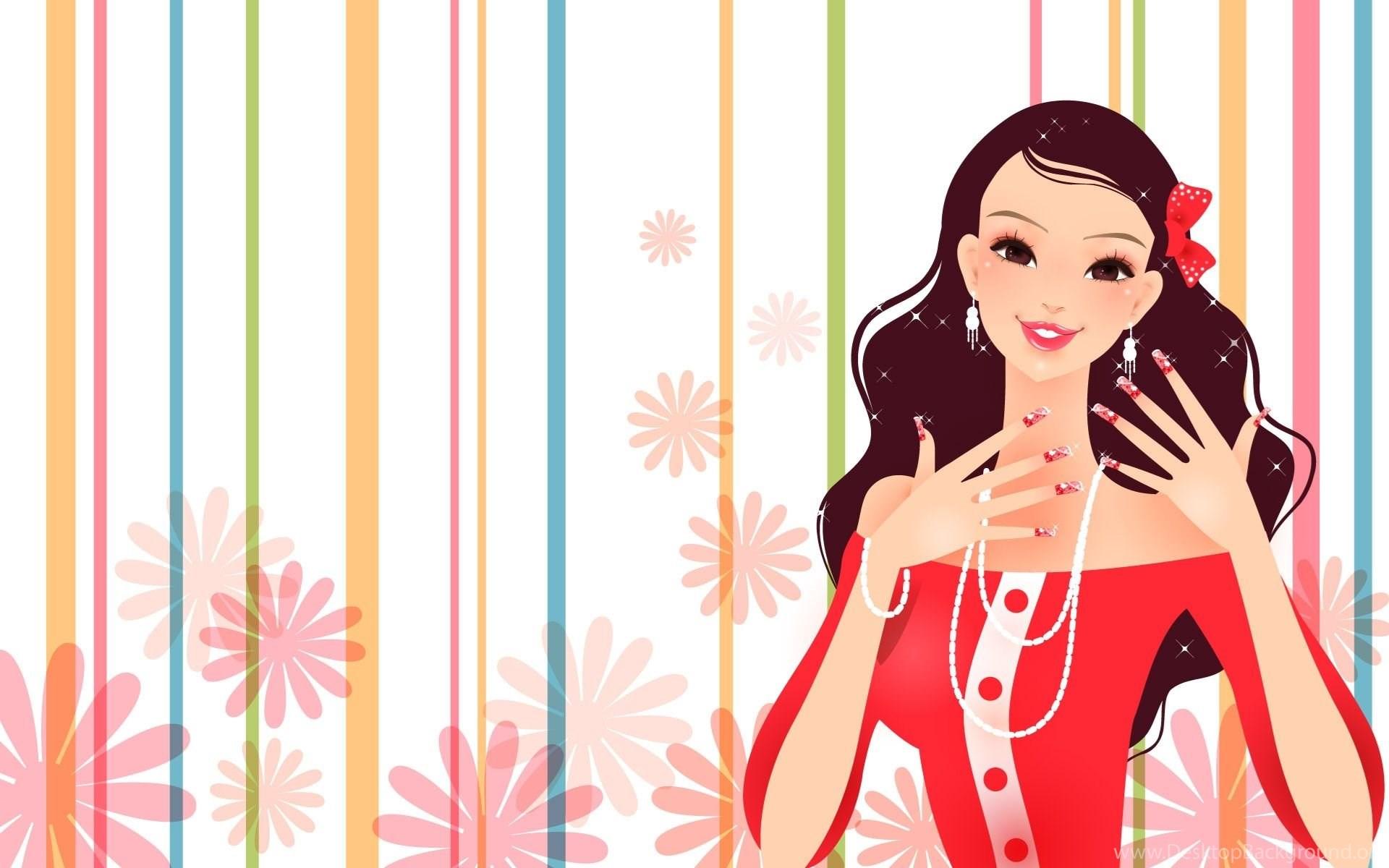 1920x1200 Gorgeous Dress Fashion Girl Vector Wallpaper Desktop Background