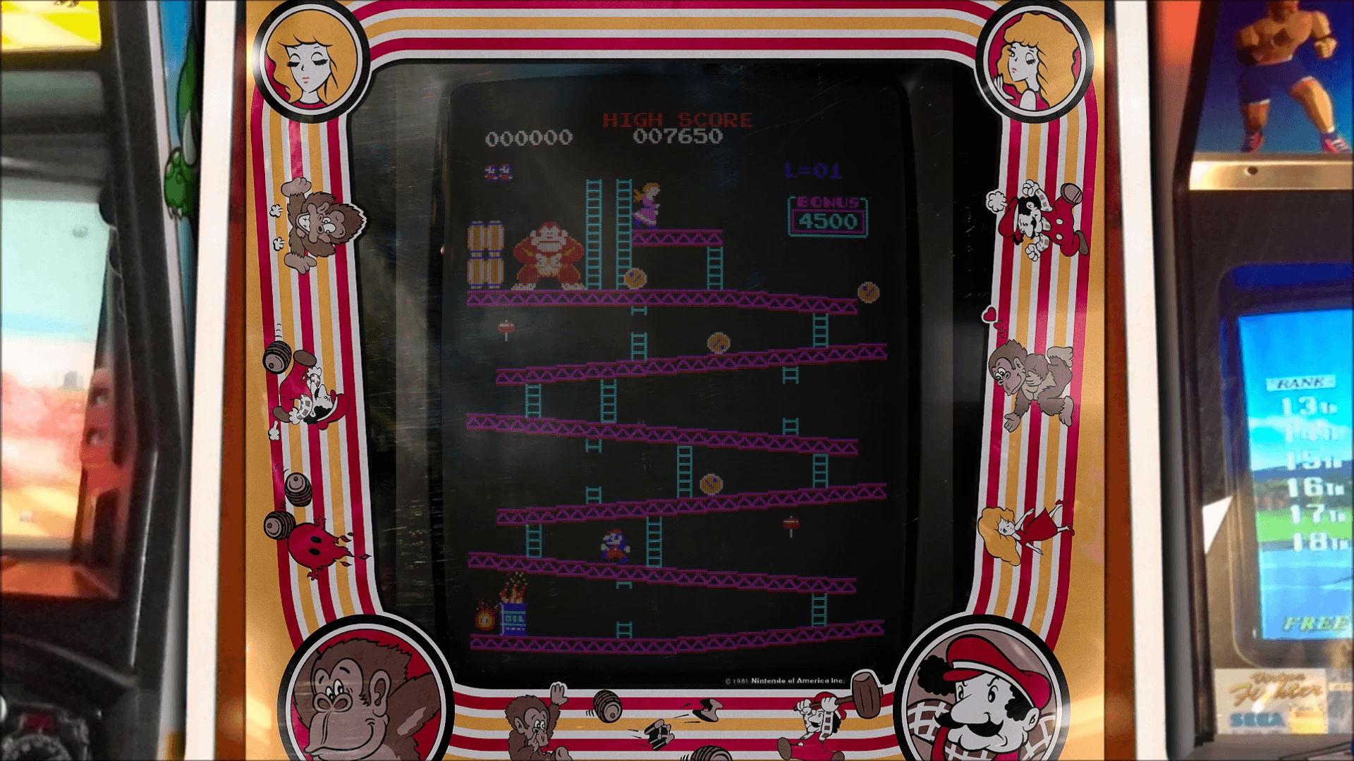 1920x1080 Realistic Donkey Kong Arcade Bezels