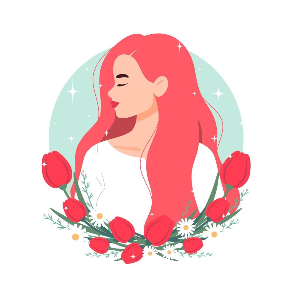 980x980 Girl illustration concept in colors