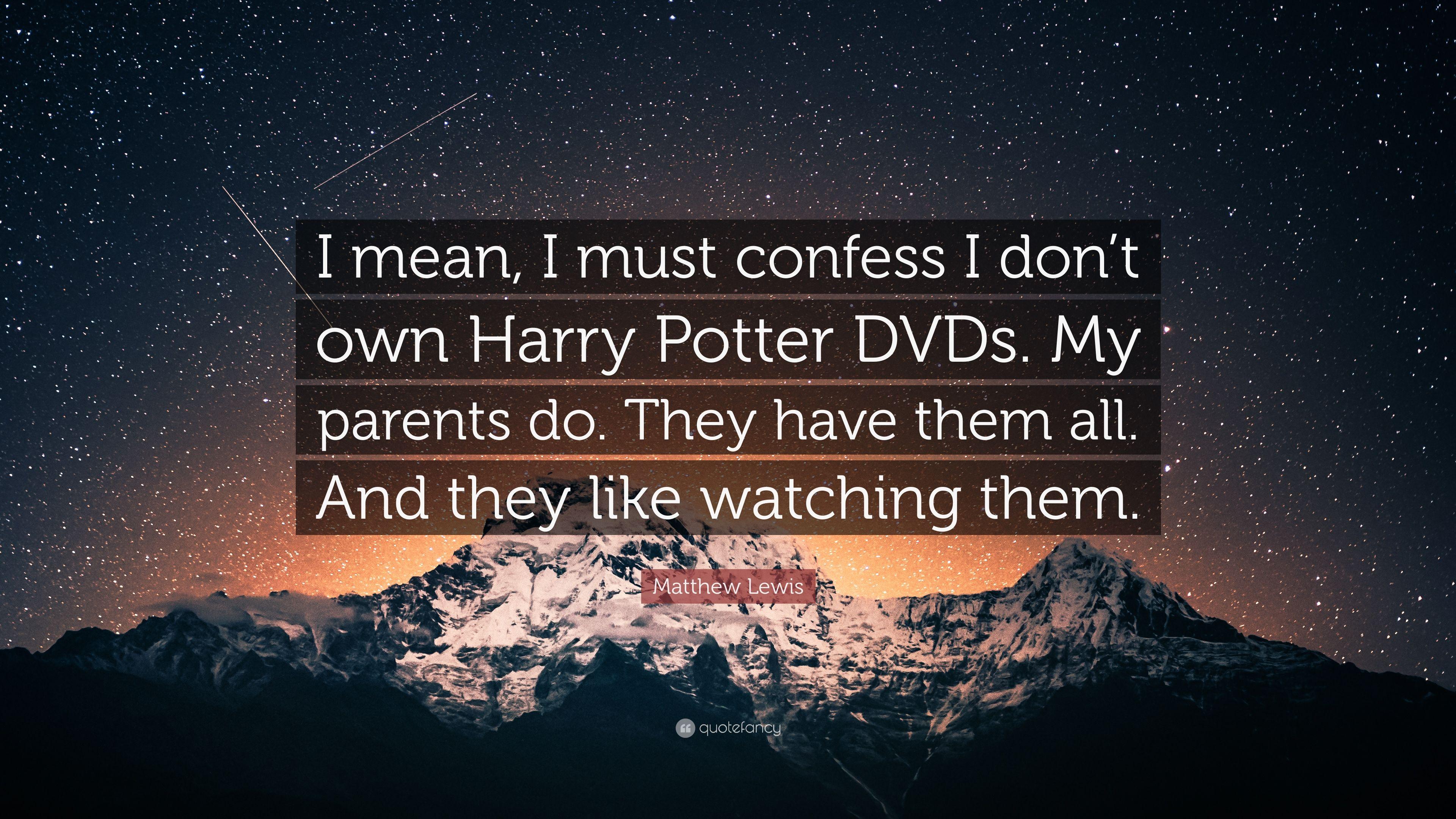 3840x2160 Matthew Lewis Quote: “I mean, I must confess I don't own Harry Potter DVDs. My