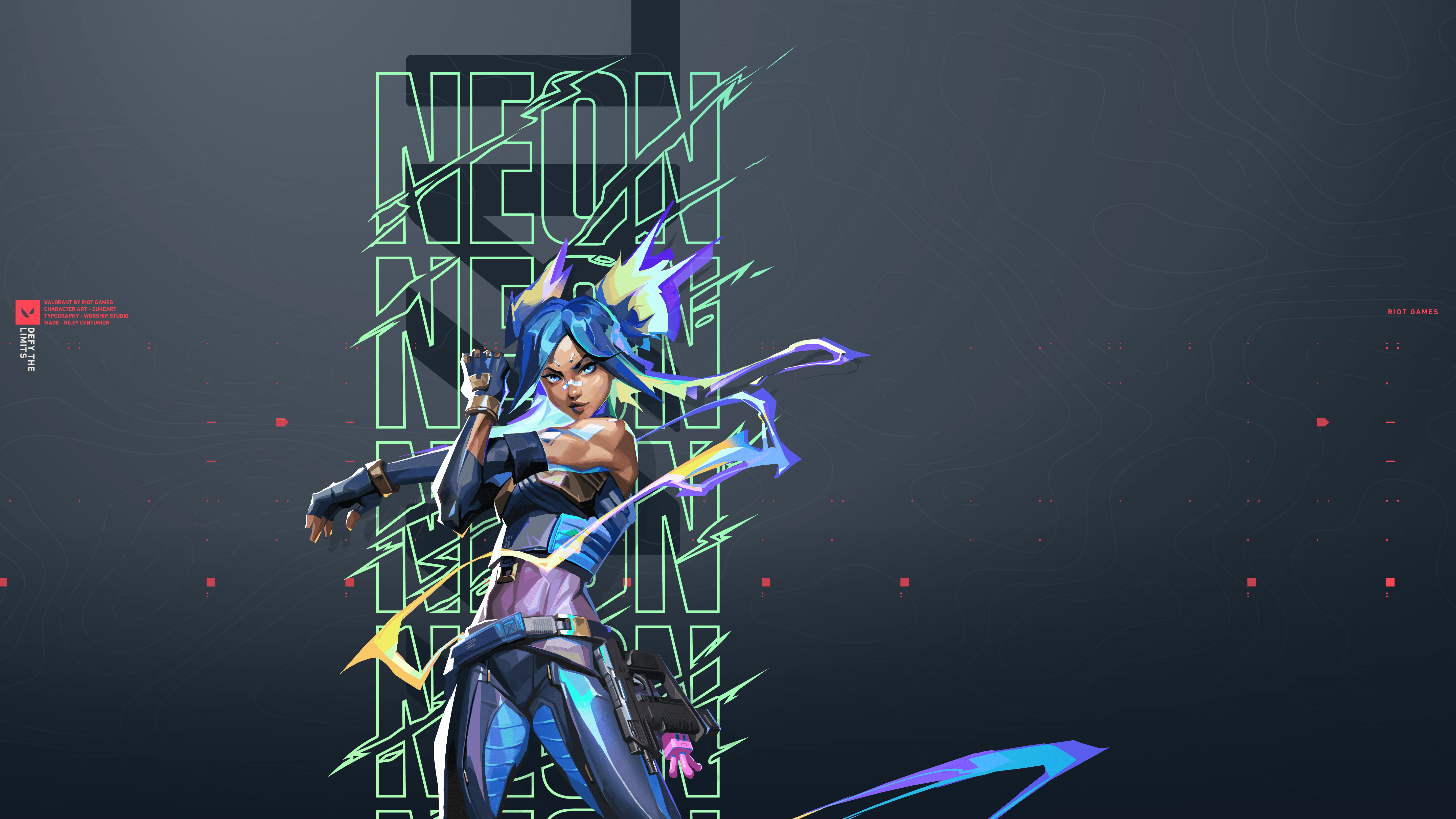 Neon Valorant 5K Wallpaper