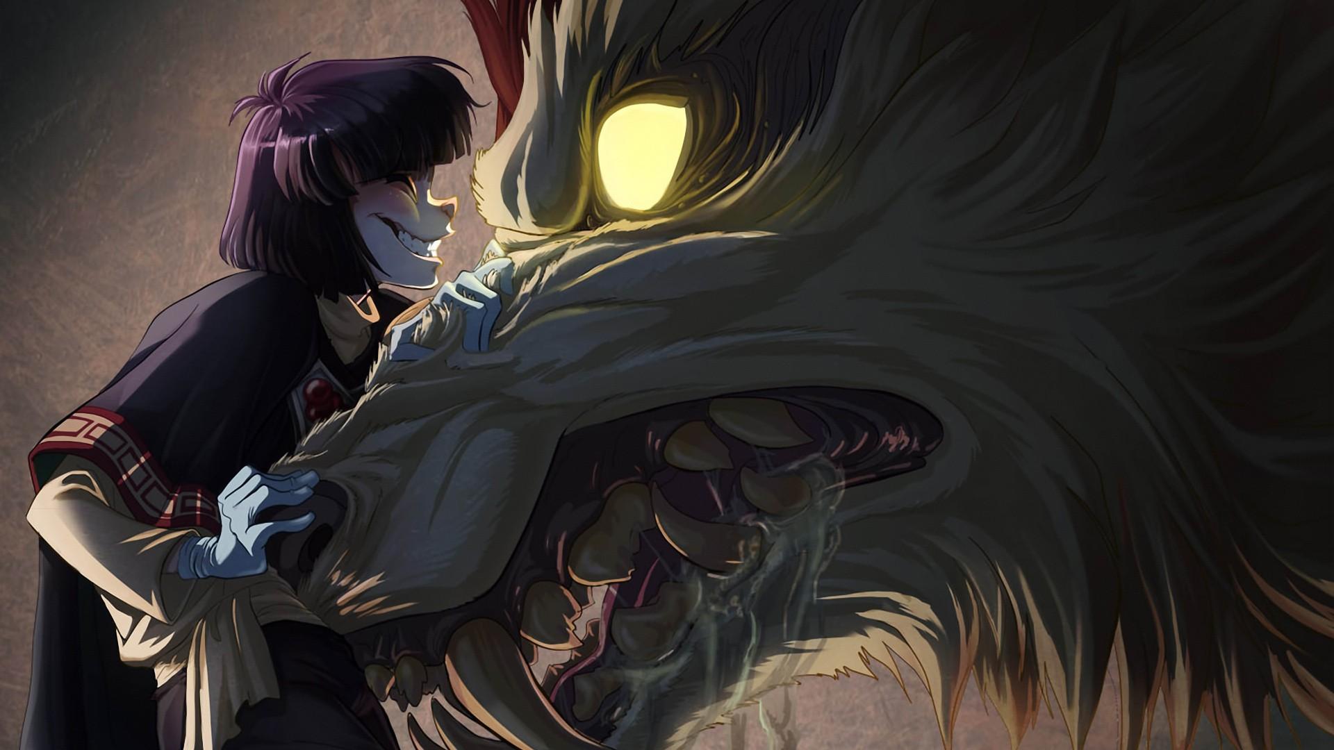 1920x1080 monster anime wallpaper, cg artwork, anime, cartoon, black hair, long hair