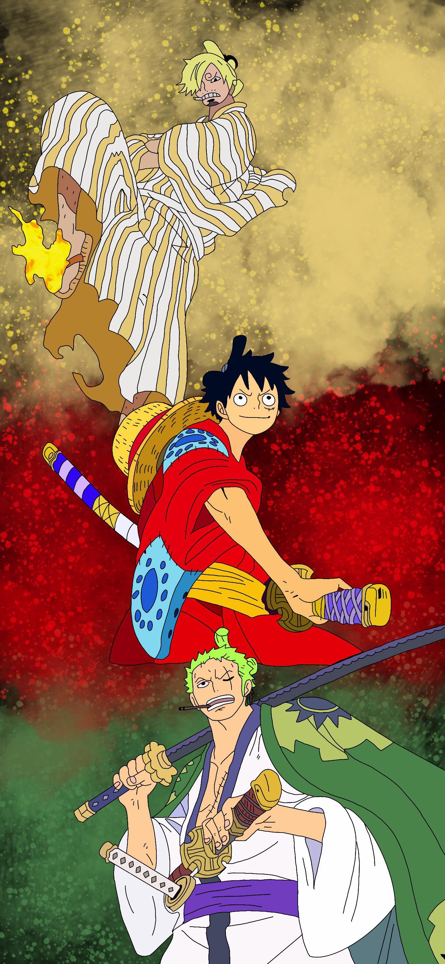 1420x3073 Monster Trio Wallpaper I Made : One Piece Manga Plus