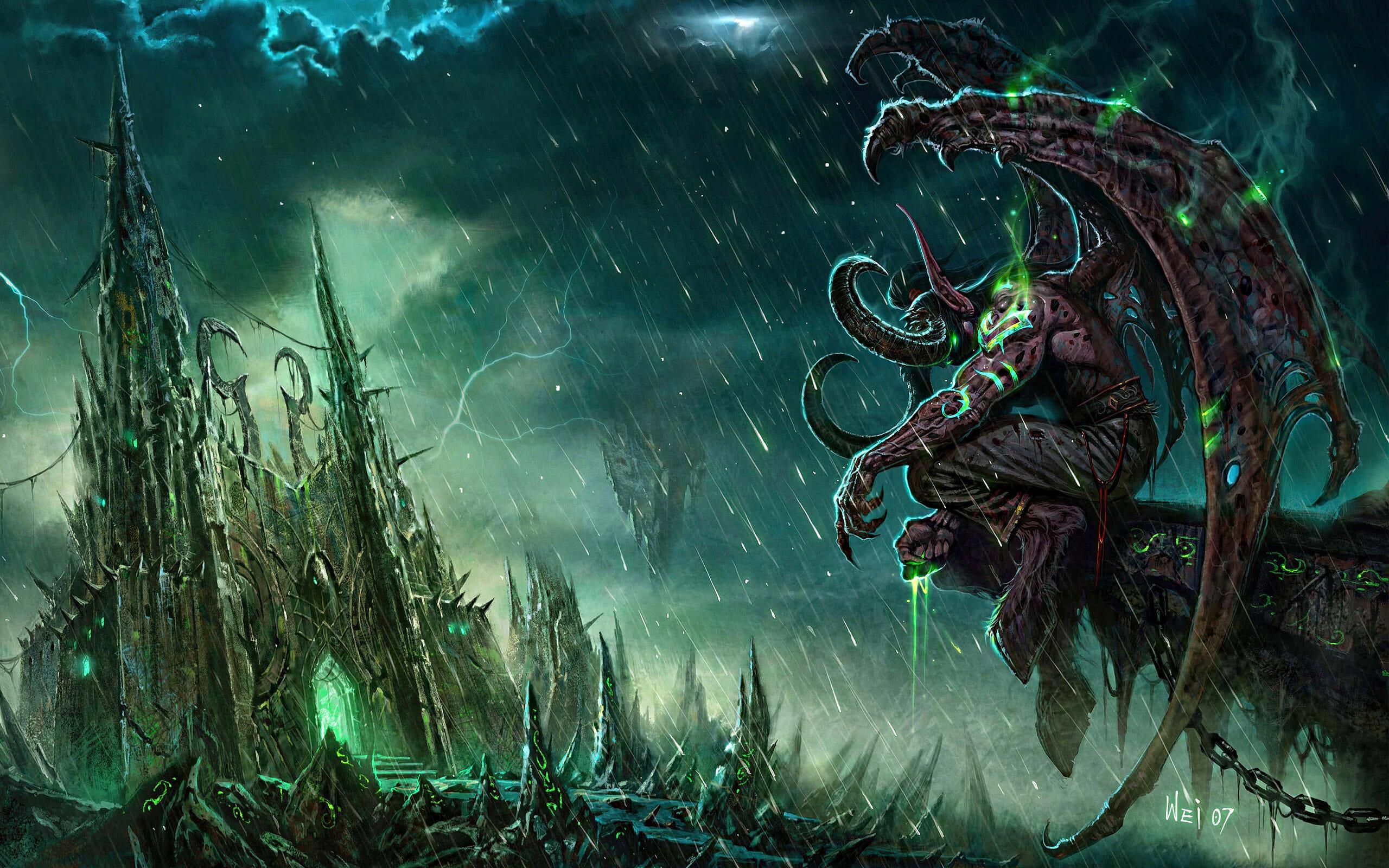 2560x1600 fantasy wallpaper; castles, sorcery, dragons and maidens