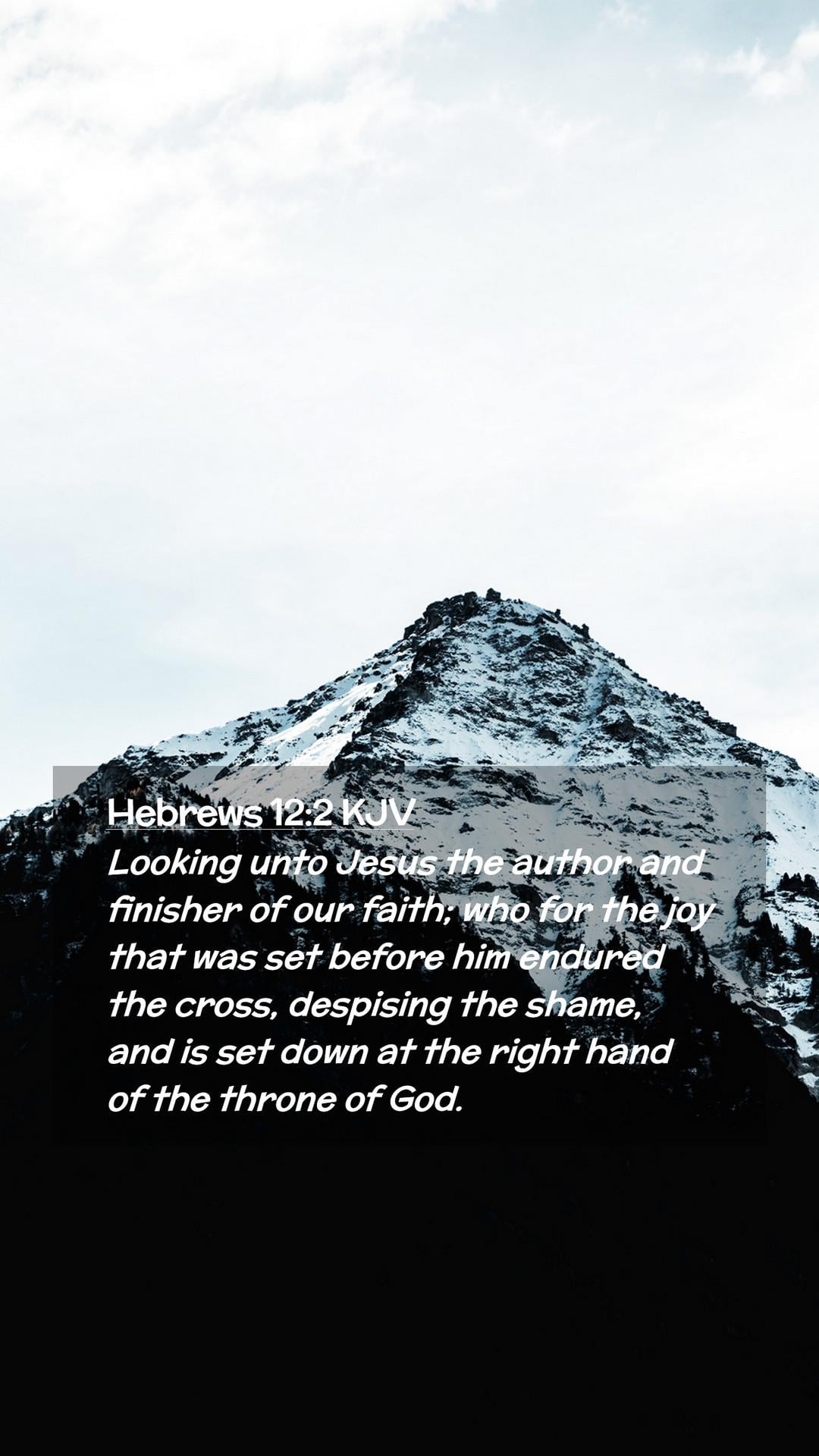 1080x1920 Hebrews 12:2 KJV Mobile Phone Wallpaper unto Jesus the author and finisher of our