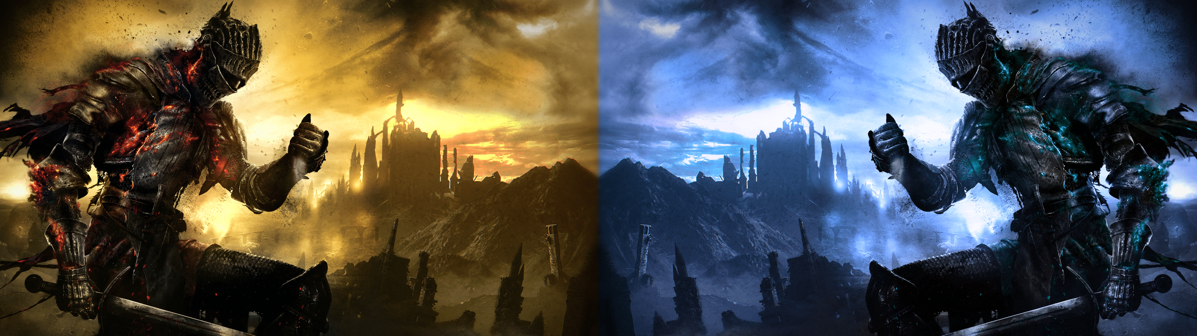 3840x1080 Dark Souls Dual Screen Wallpaper