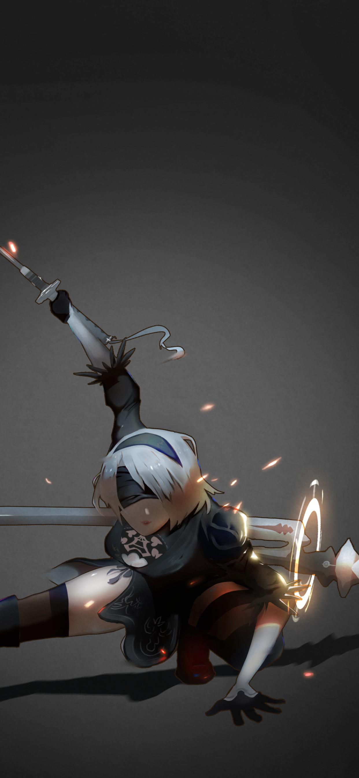 1242x2688 2B Nier Automata Katana iPhone XS MAX Wallpaper, HD Anime 4K Wallpaper, Image, Photo and Background