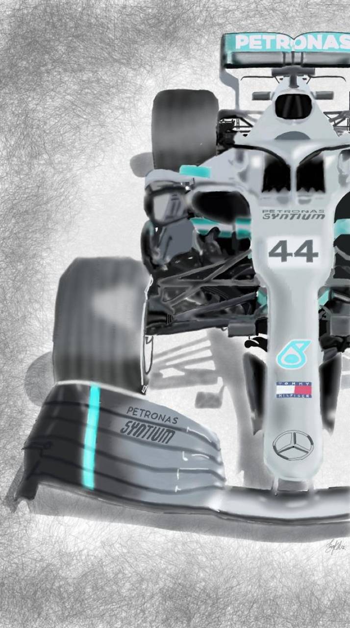 714x1280 Phone Wallpaper Digital Download Mercedes 2020 Black Formula 1 car Digital Drawing & Illustration
