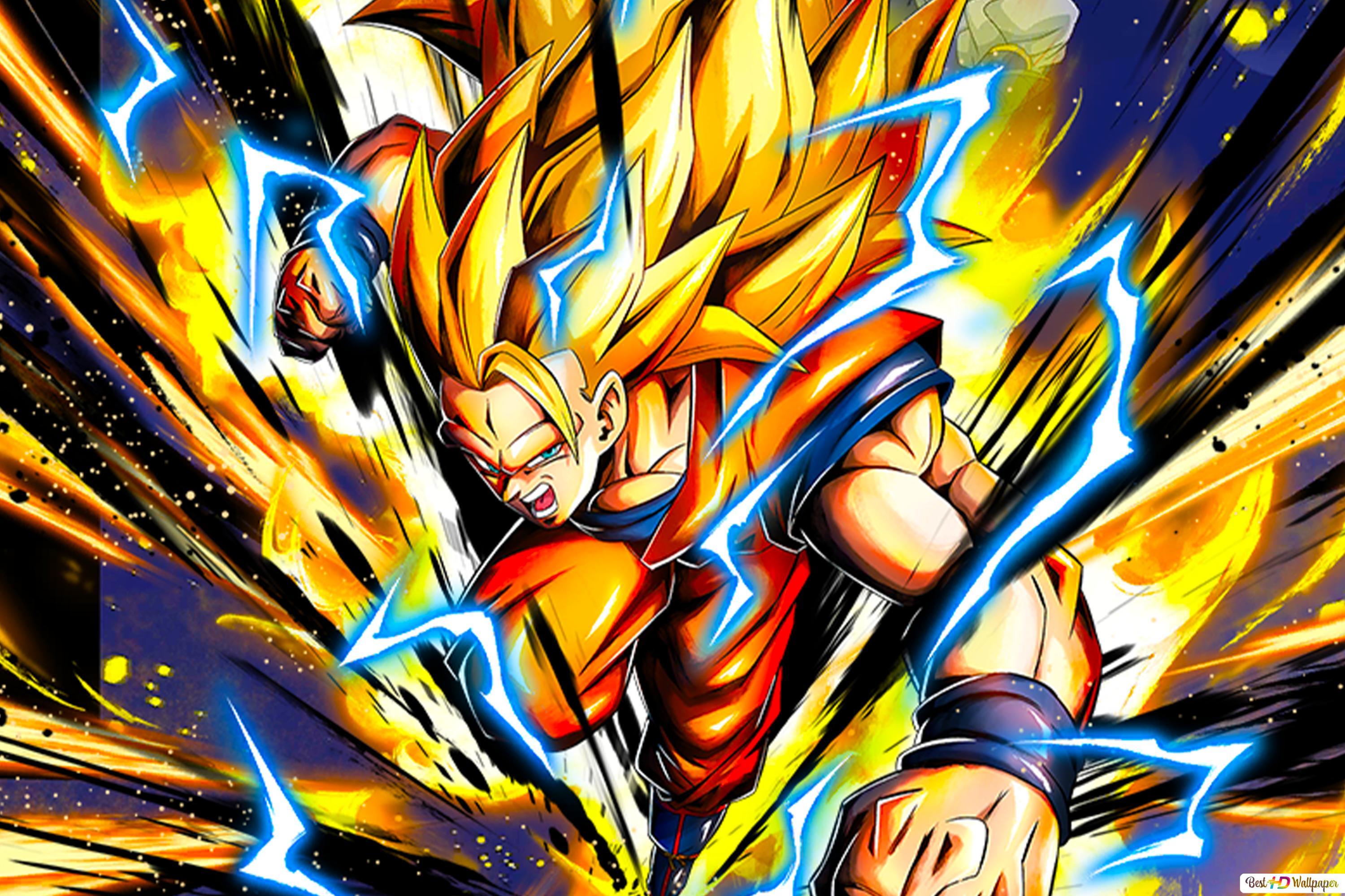 3000x2000 Super Saiyan 3 Goku from Dragon Ball Z [Dragon Ball Legends Arts] for Desktop HD wallpaper download