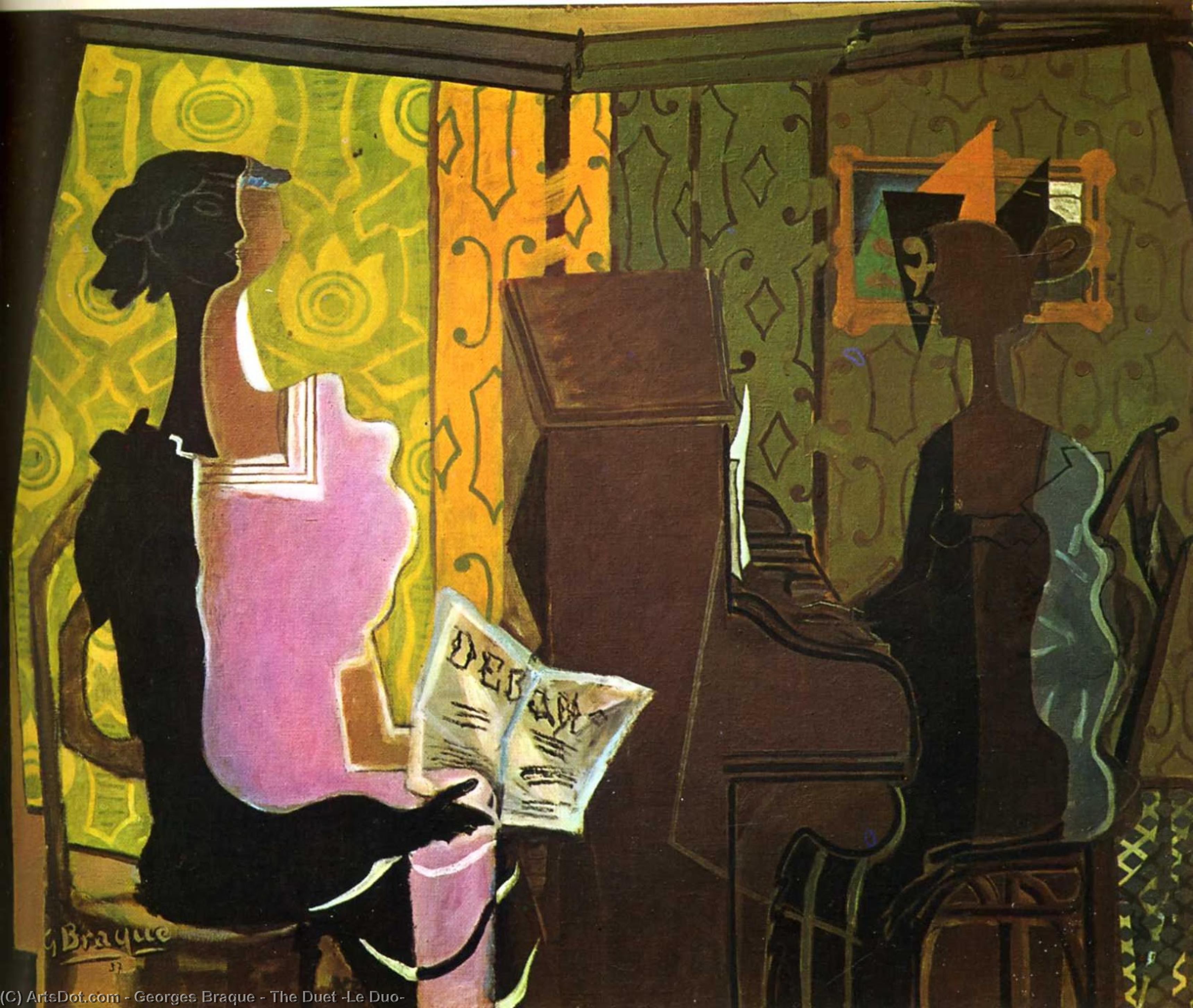 3440x2906 The Duet (Le Duo), 1937 by Georges Braque (1882- France). Artwork Replica Georges Braque
